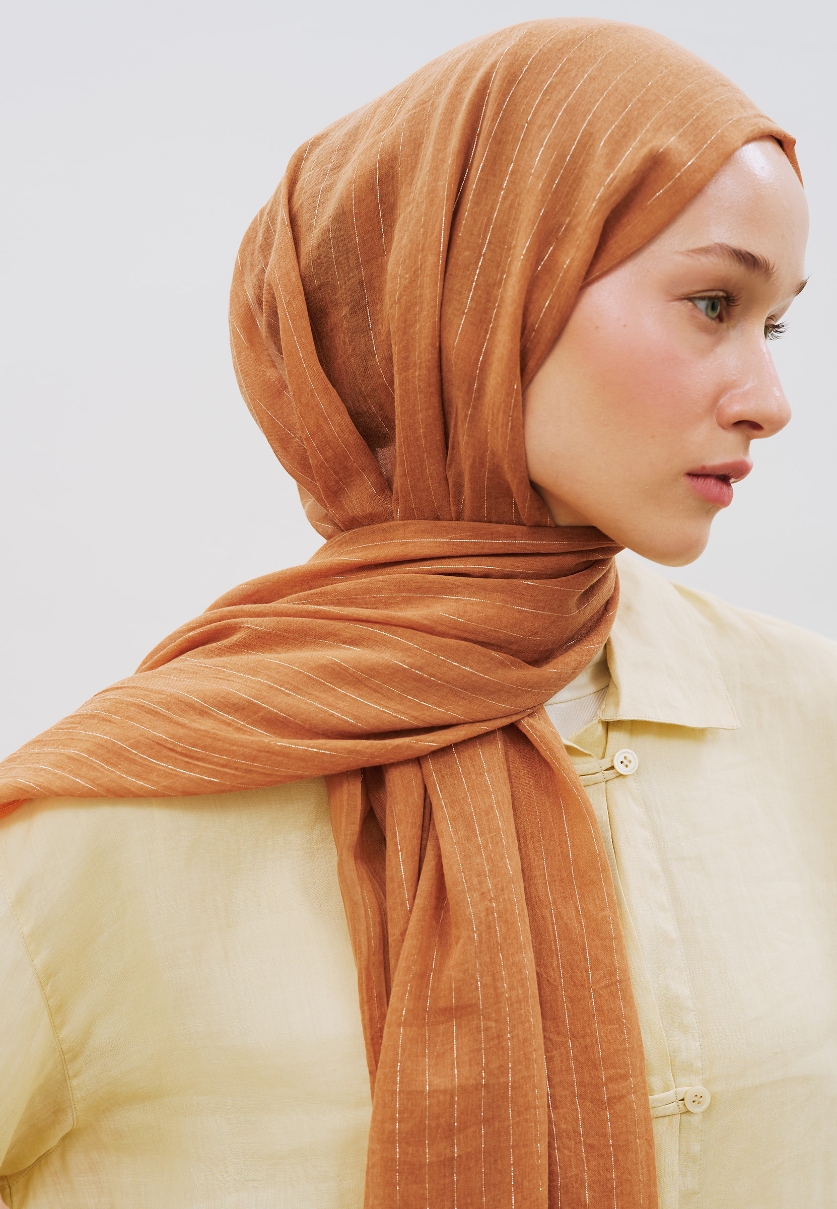 Fresh Scarfs Işıltılı Vual Şal Tarçın görsel 3