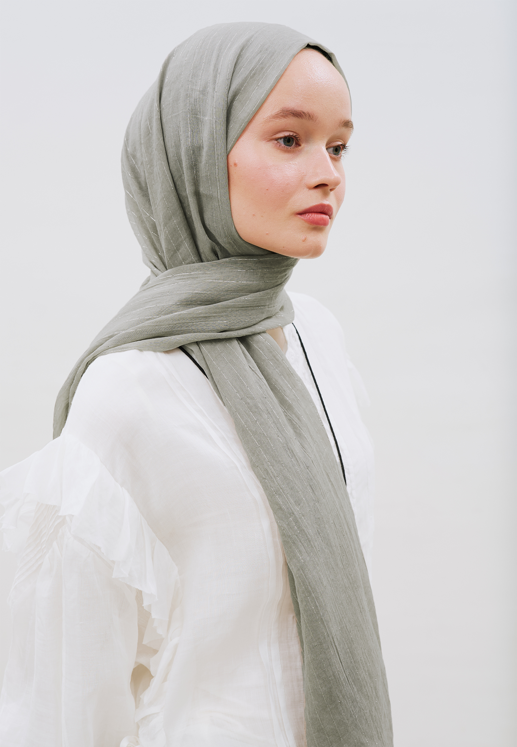 Fresh Scarfs Işıltılı Vual Şal Gümüş
