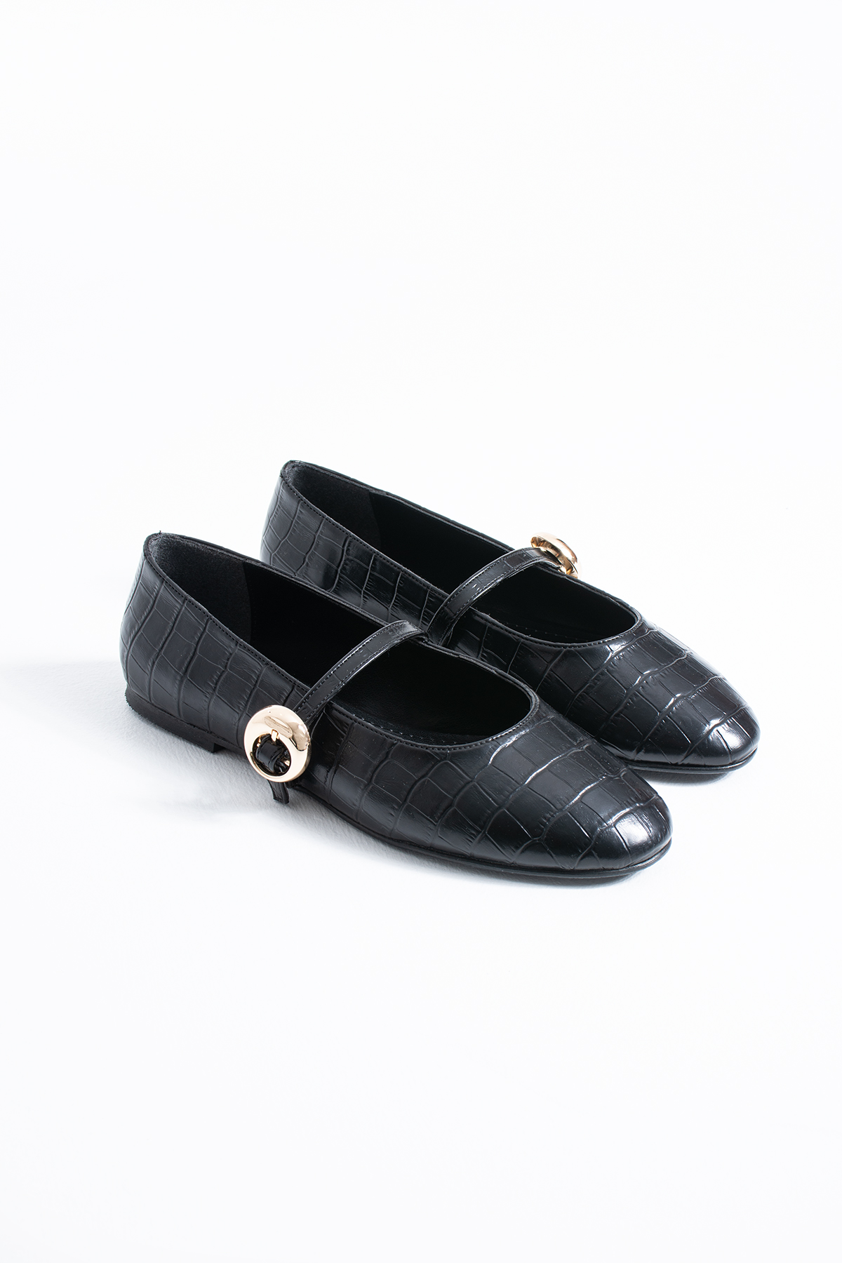 DUXAL SHOES Astrid Kadın Krokodil Desenli Tokalı Babet