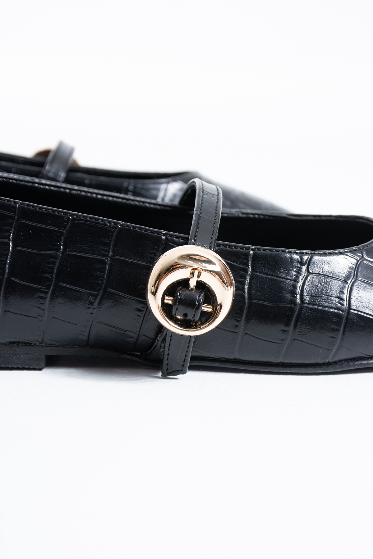 DUXAL SHOES Astrid Kadın Krokodil Desenli Tokalı Babet görsel 4