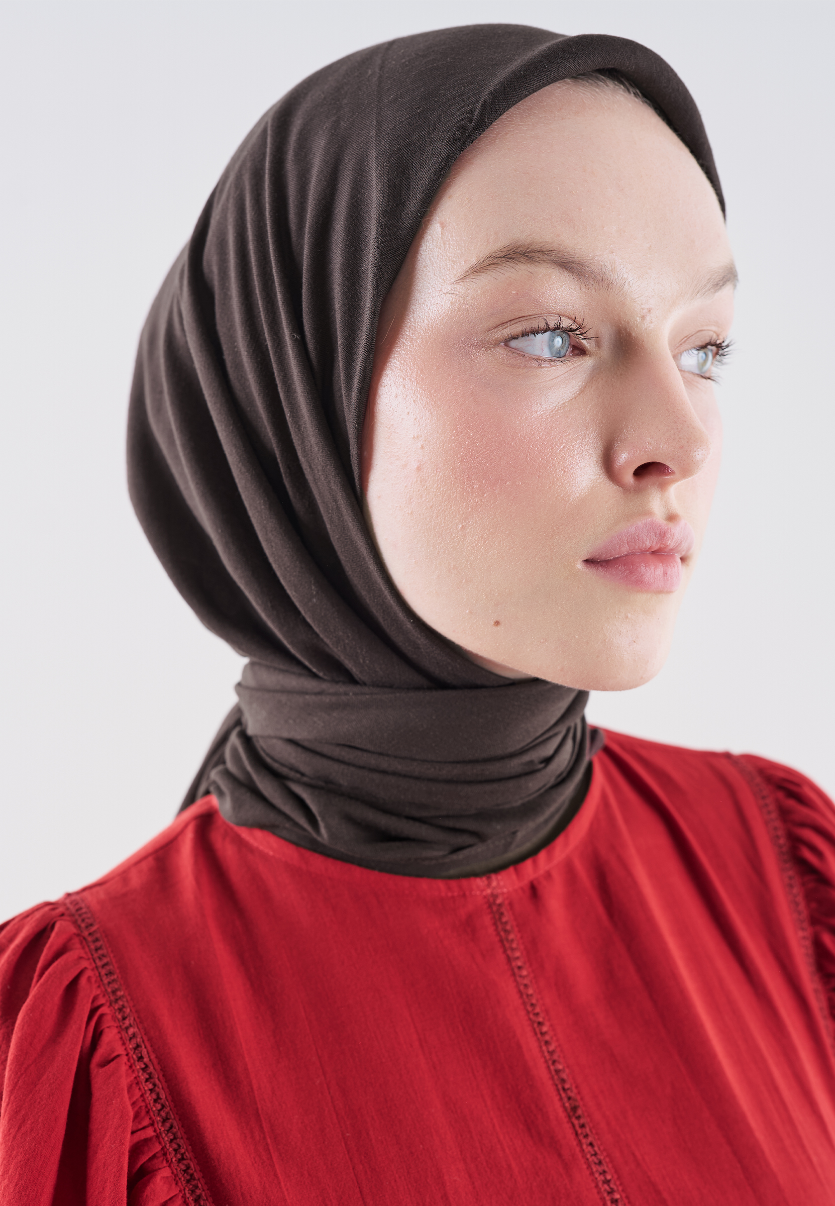 Fresh Scarfs Pamuk Keten Eşarp Acı Patlıcan görsel 3