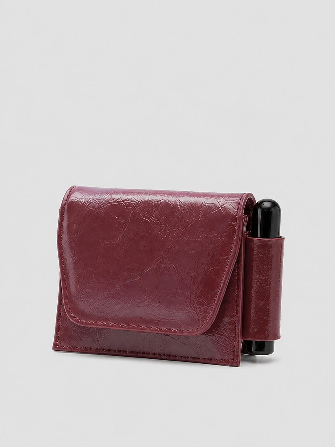 Shulebags Leya Ayna Ve Ruj Cepli Kadın Cüzdan Bordo görsel 2