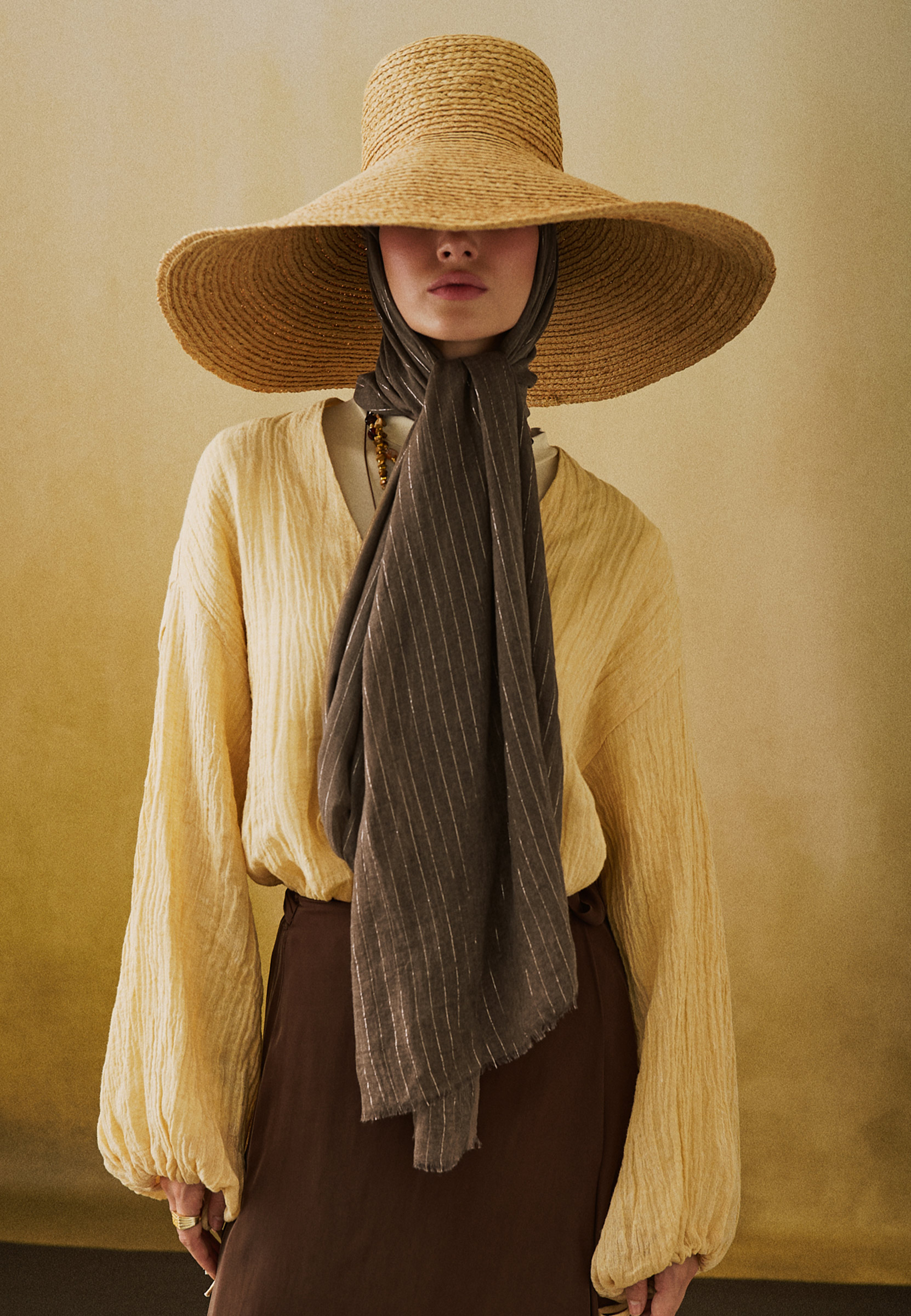 Fresh Scarfs Işıltılı Vual Şal Kahve