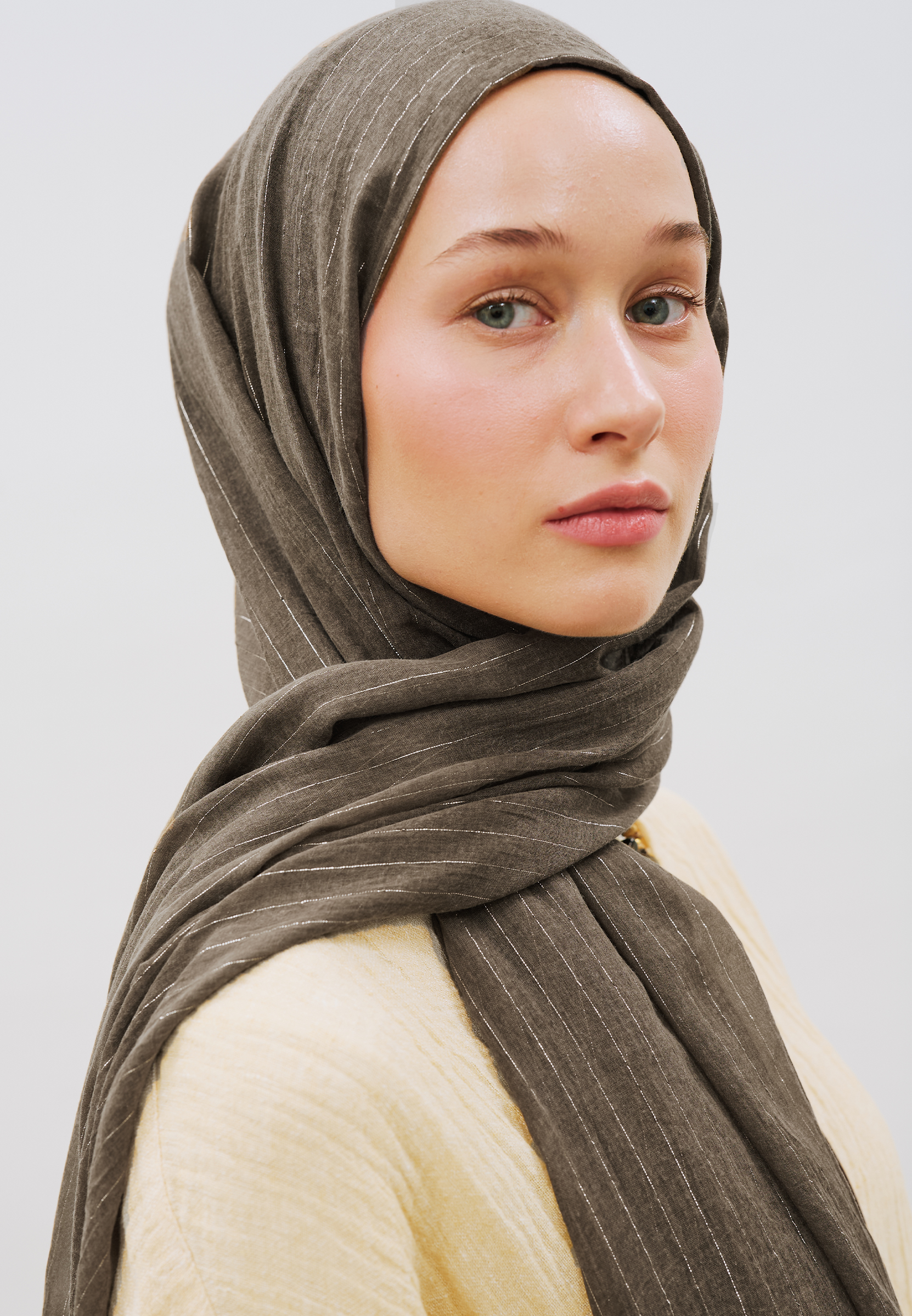 Fresh Scarfs Işıltılı Vual Şal Kahve görsel 3