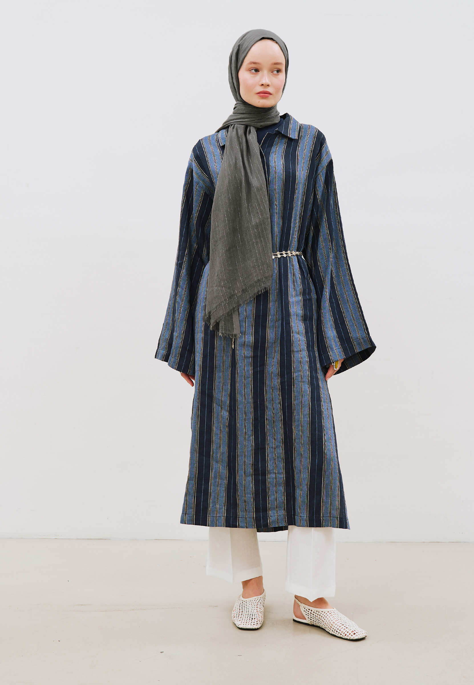 Fresh Scarfs Işıltılı Vual Şal Antrasit görsel 4