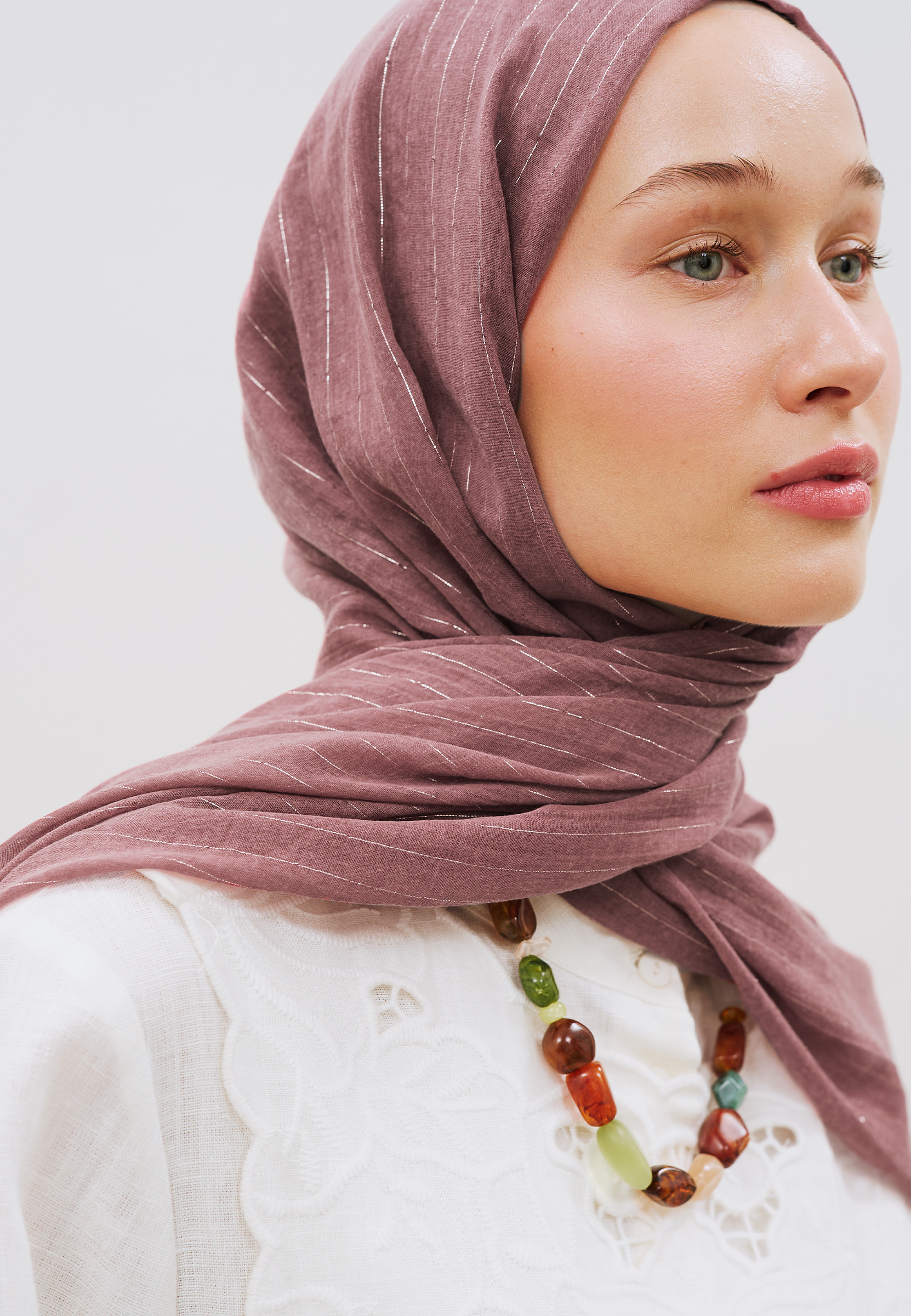 Fresh Scarfs Işıltılı Vual Şal Gülkurusu görsel 3