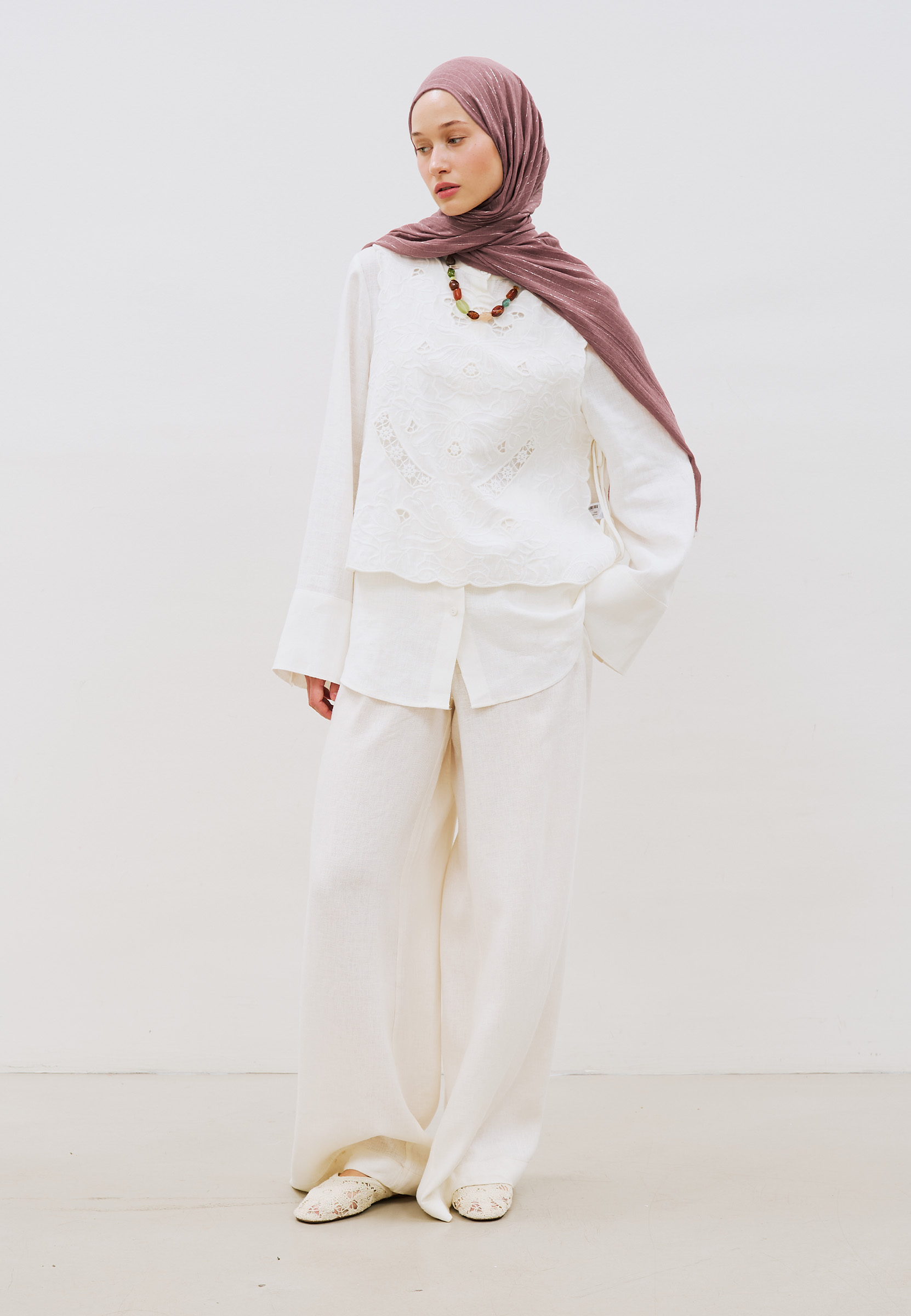 Fresh Scarfs Işıltılı Vual Şal Gülkurusu görsel 4