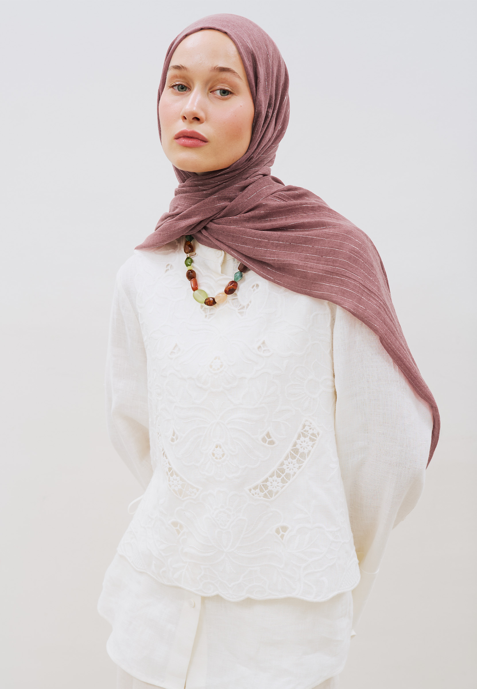 Fresh Scarfs Işıltılı Vual Şal Gülkurusu görsel 5