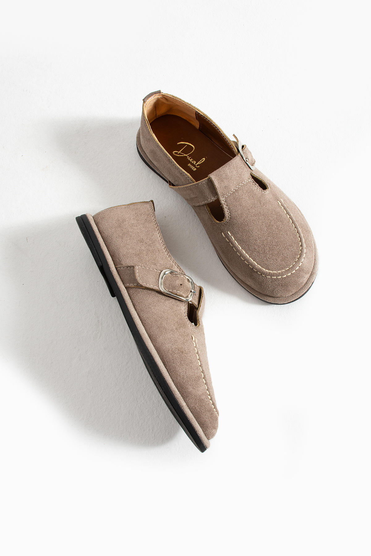 DUXAL SHOES Arabella Kadın Süet Toka Detaylı Günlük Loafer Ayakkabı görsel 2
