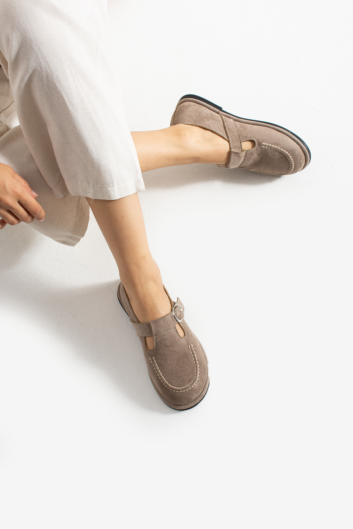 DUXAL SHOES Arabella Kadın Süet Toka Detaylı Günlük Loafer Ayakkabı görsel 3