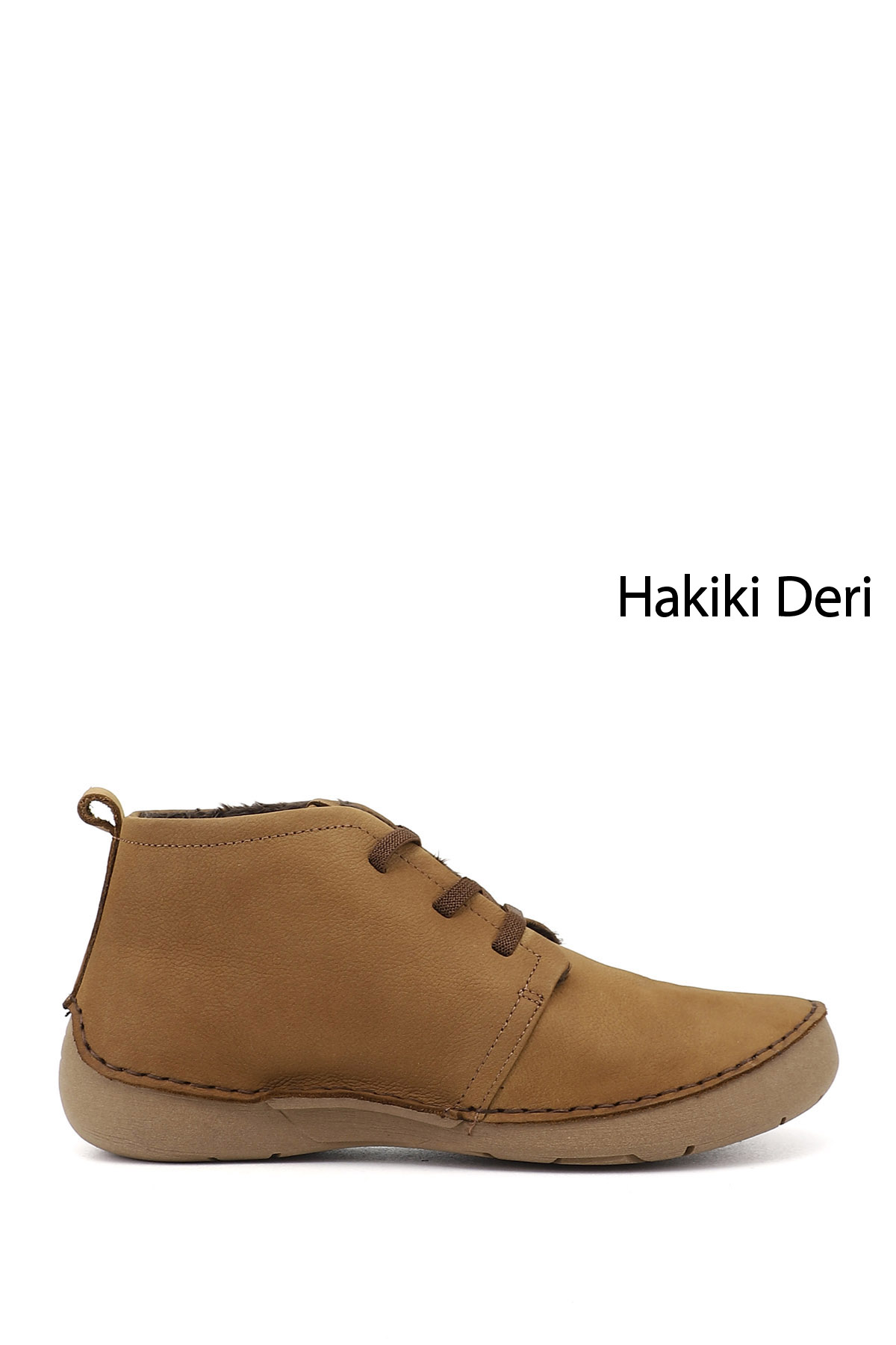 GÖNDERİ(R) Kadın TABA-BEJ Bağcıklı Hakiki Deri Comfort Bot