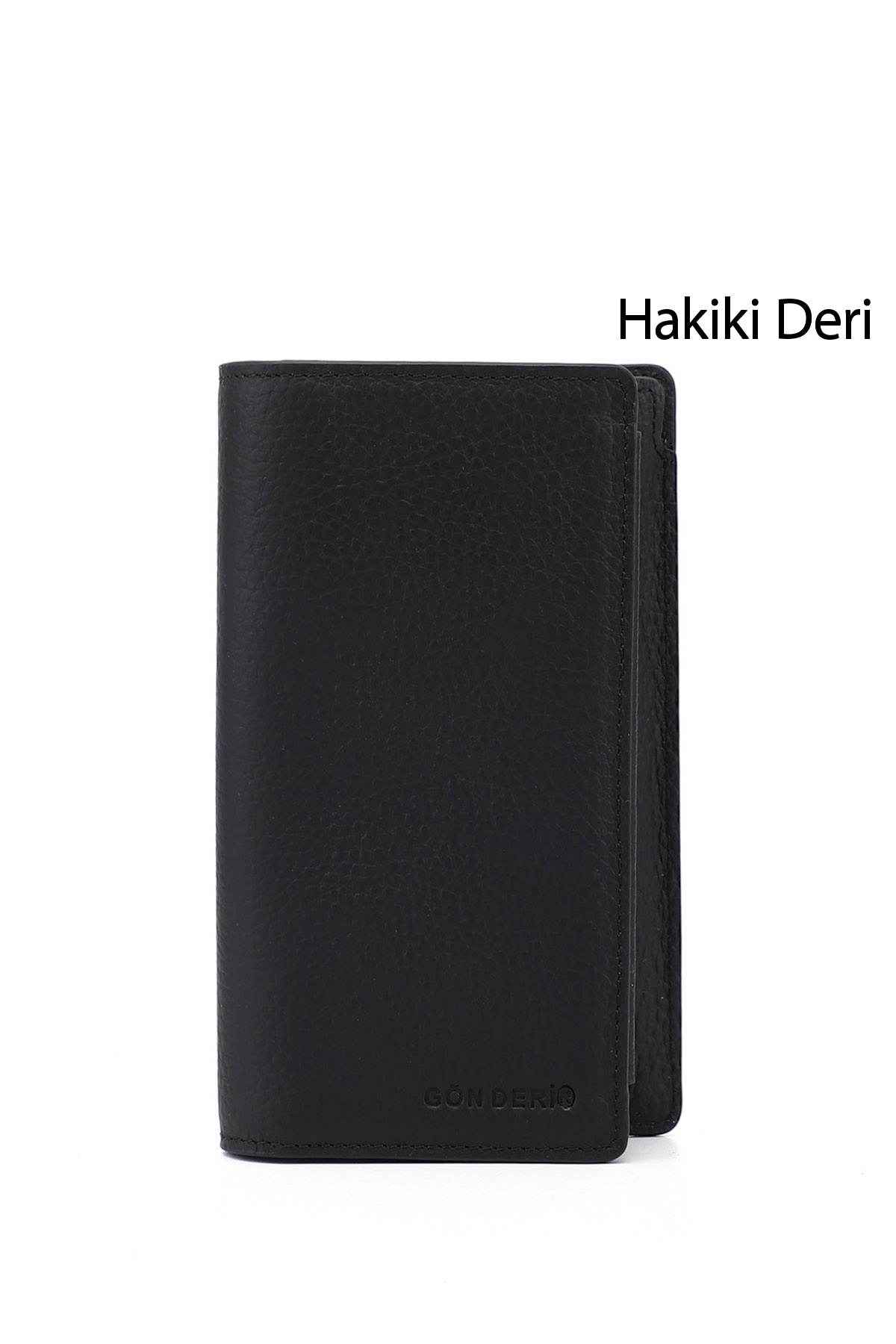 GÖNDERİ(R) Unisex MAT SİYAH Hakiki Deri Dikey Cüzdan