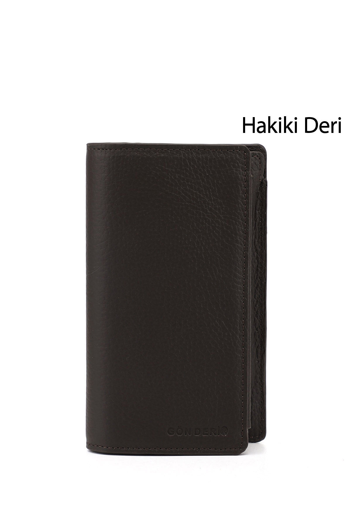 GÖNDERİ(R) Unisex TÜTÜN KAHVE Hakiki Deri Dikey Cüzdan