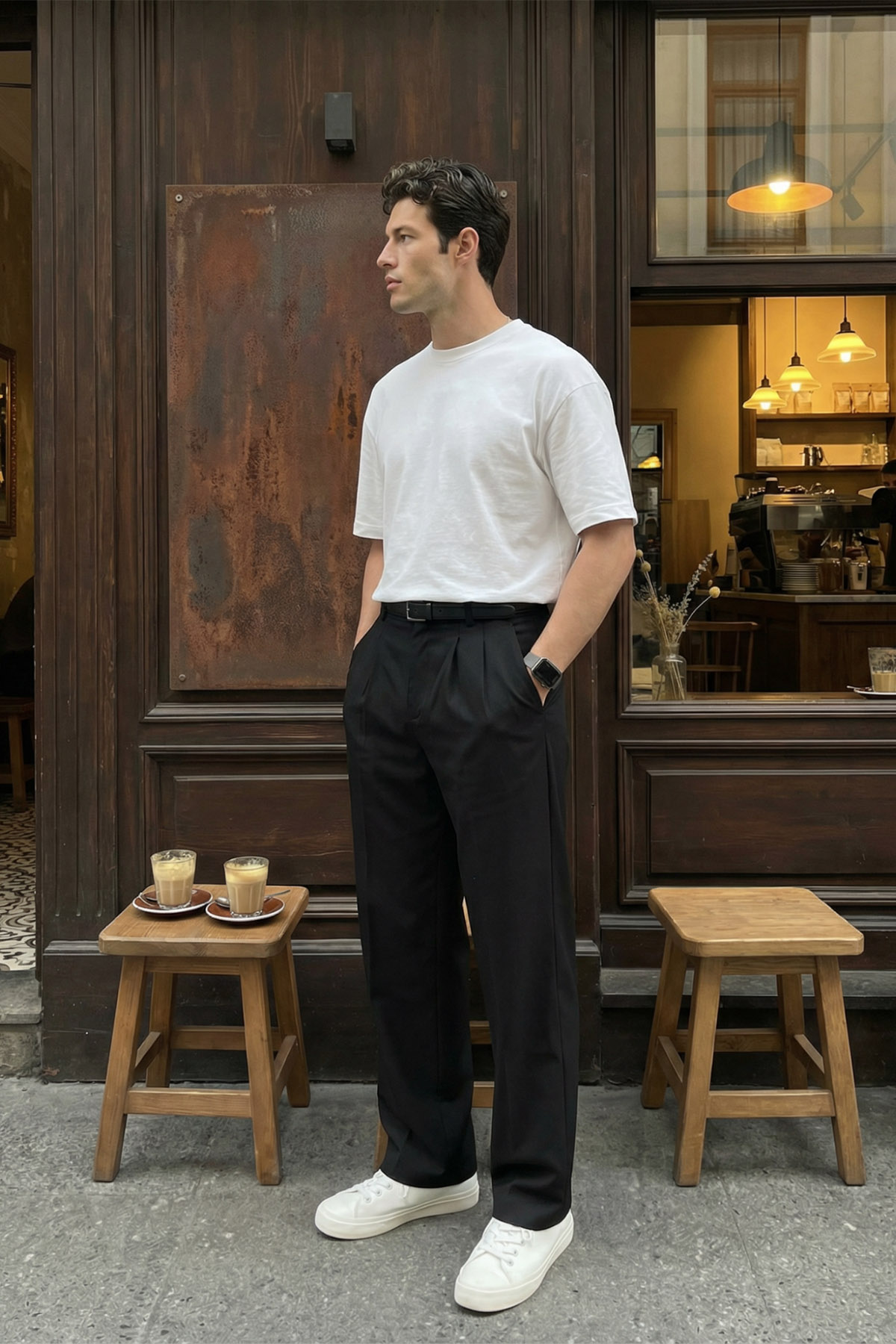 Livio Ferri Erkek Kumaş Baggy Kalıp Pileli Pantolon görsel 4