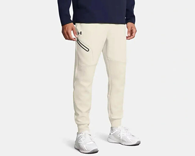 Under Armour Ua Unstoppable Flc Jgr Eu Erkek Günlük Eşofman Altı 1389353-110 Bej görsel 3