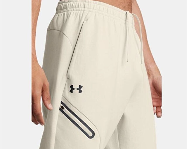 Under Armour Ua Unstoppable Flc Jgr Eu Erkek Günlük Eşofman Altı 1389353-110 Bej görsel 6