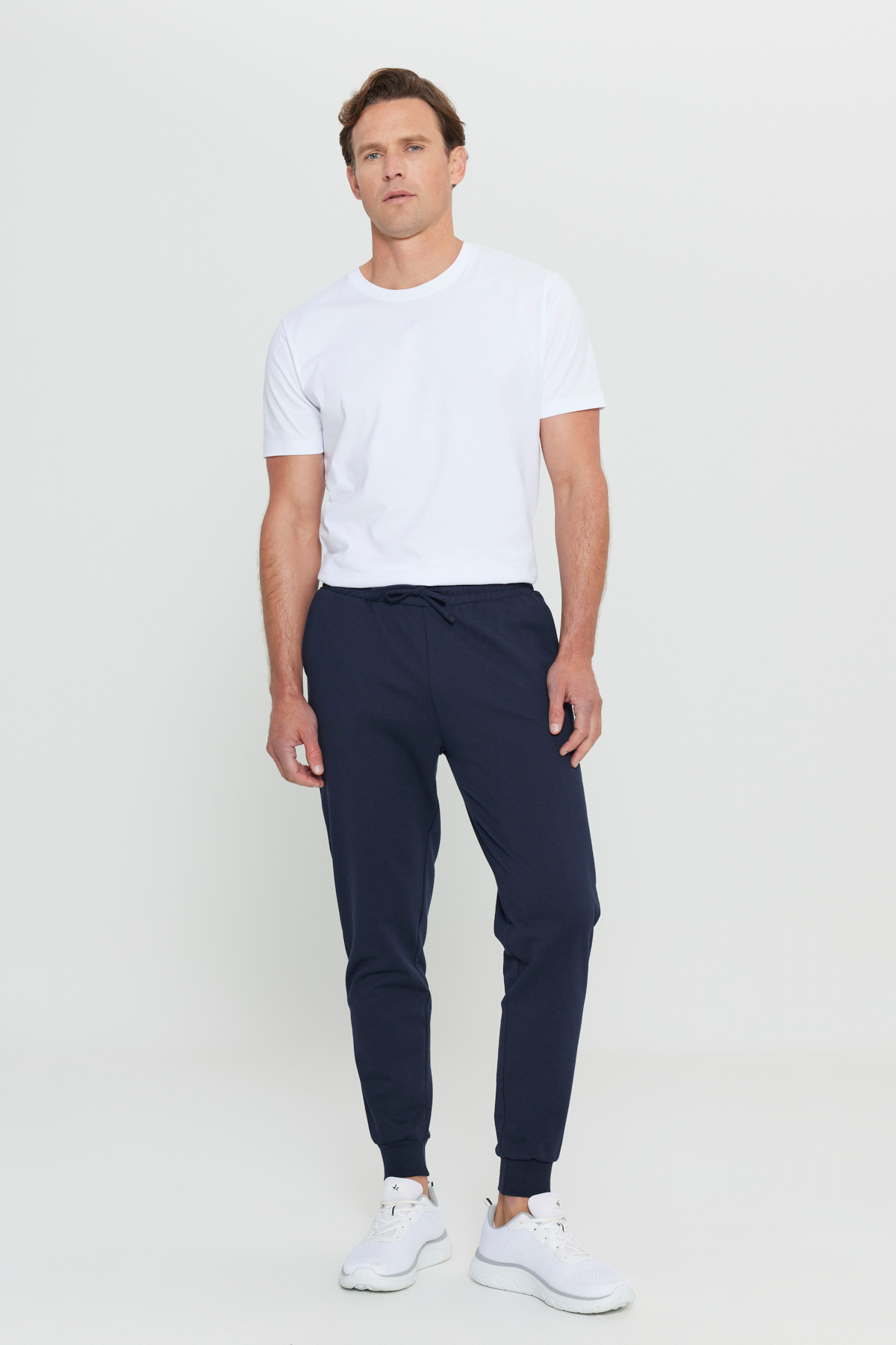 AC&Co / Altınyıldız Classics Erkek Lacivert Standart Fit 2 İplik Cepli Rahat Recycle Pamuklu Jogger Eşofman Altı görsel 3