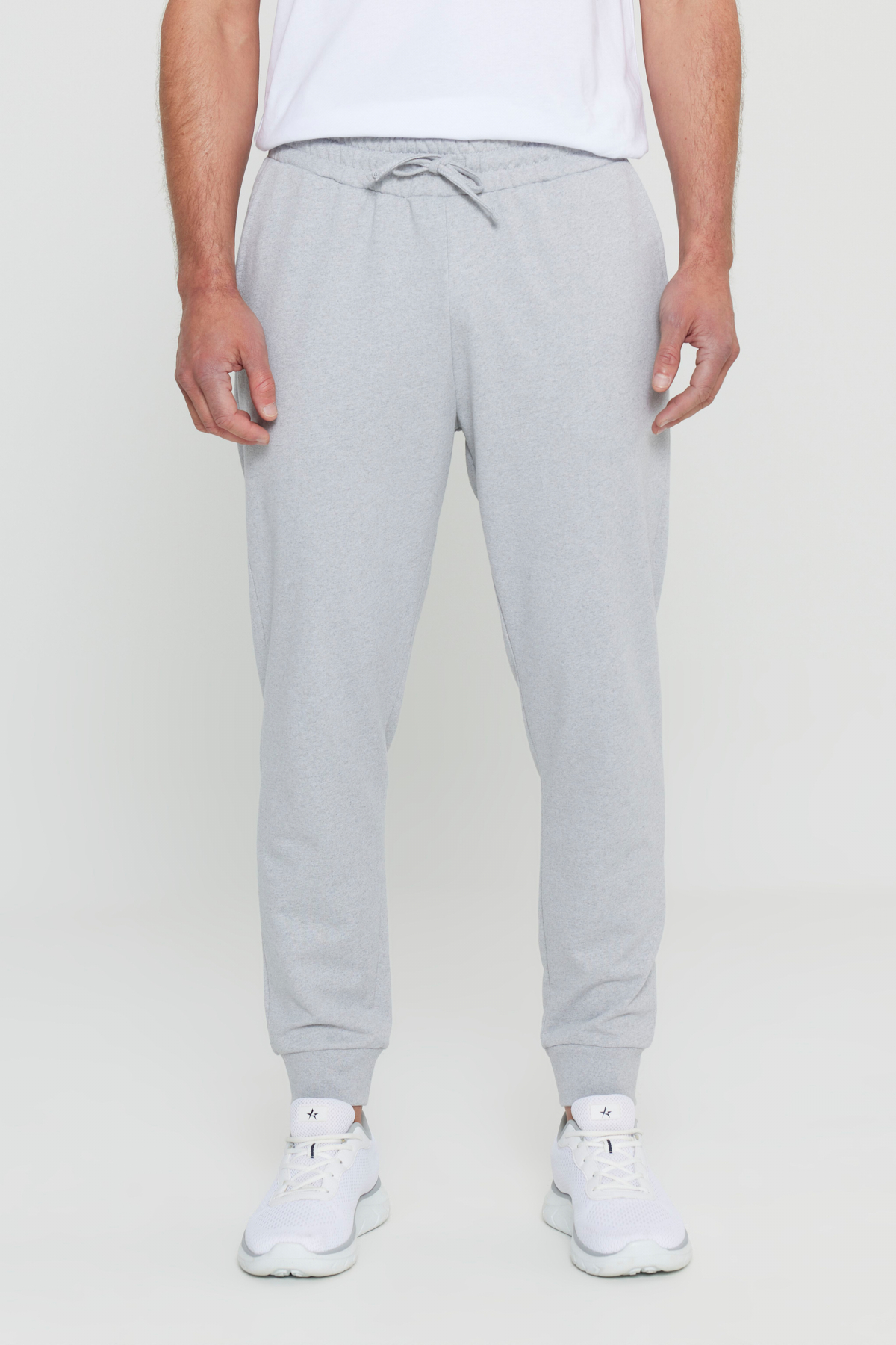 AC&Co / Altınyıldız Classics Erkek Gri Melanj Standart Fit 2 İplik Cepli Rahat Recycle Pamuklu Jogger Eşofman Altı