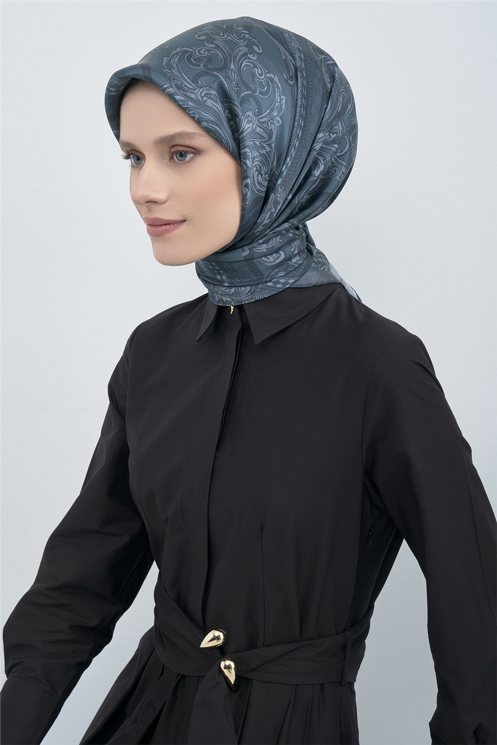 ARMİNE Saf İpek Twill Eşarp 9537D 84 görsel 2
