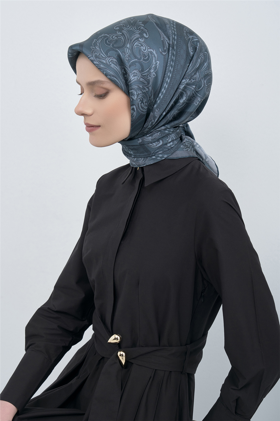 ARMİNE Saf İpek Twill Eşarp 9537D 84 görsel 3