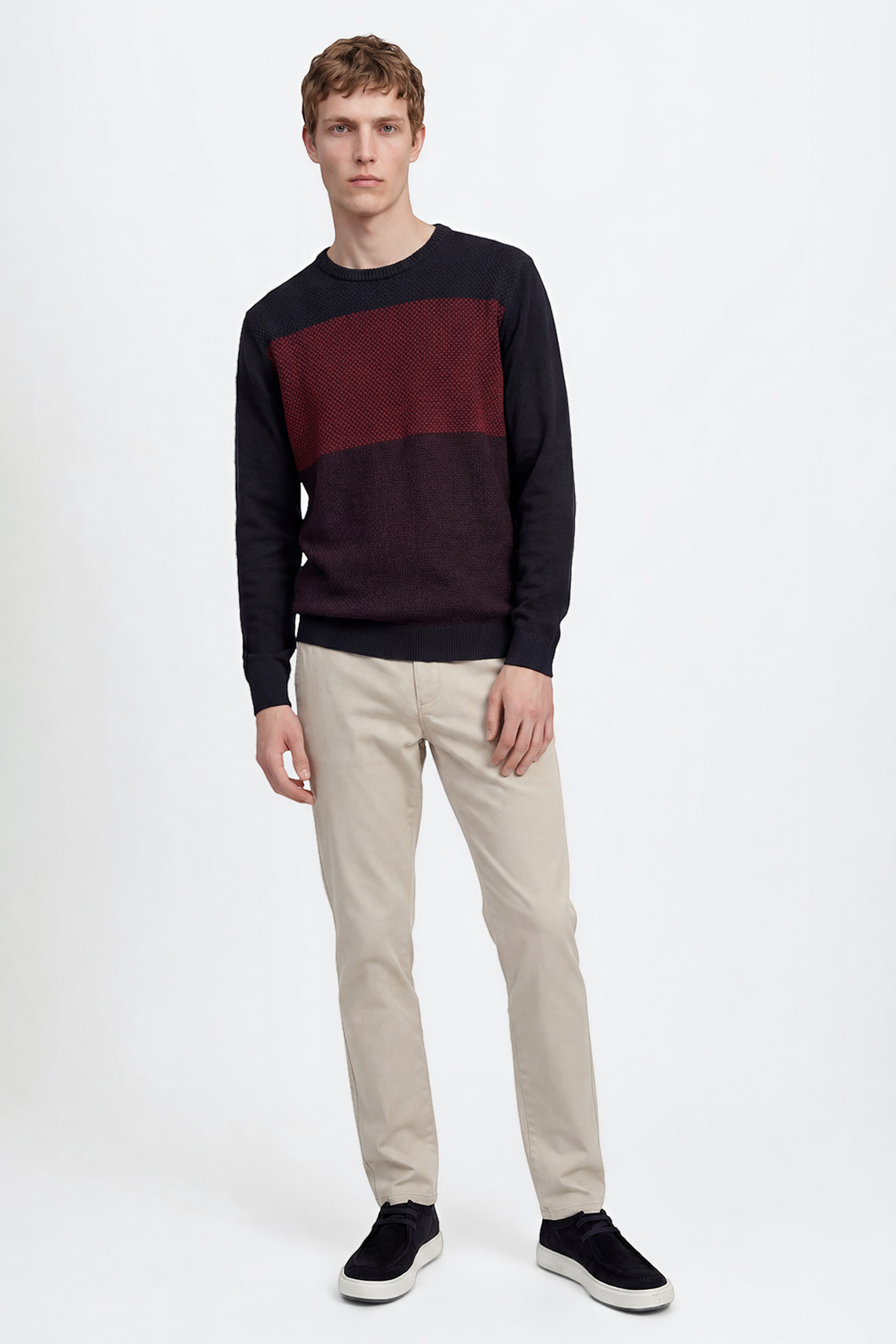 Altınyıldız Classics Erkek Taş Pamuklu Slim Fit Dar Kesim Yan Cepli Esnek Pantolon