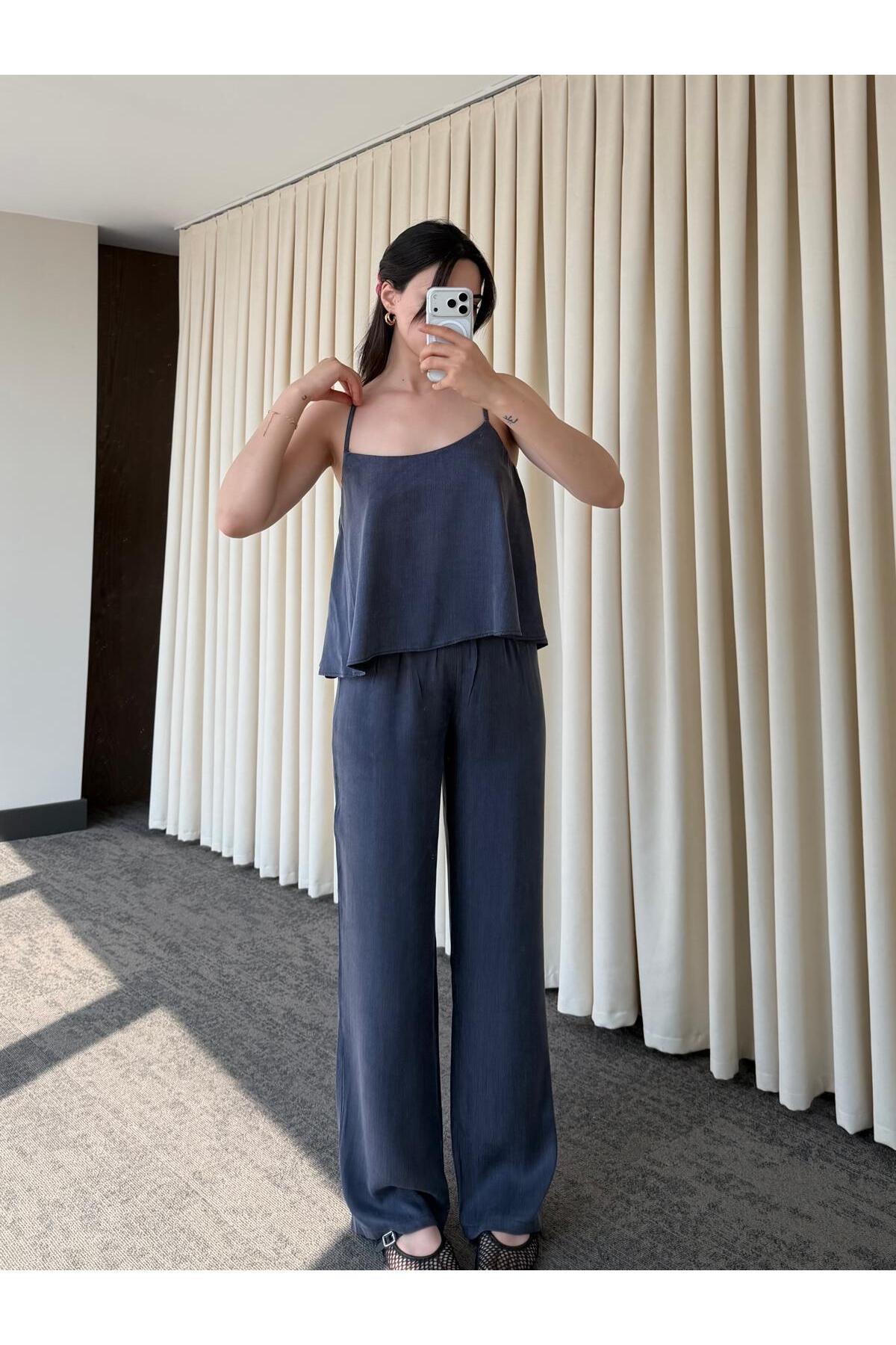 Laluvia Askılı Bluz Pantolon Takım - Y2510430