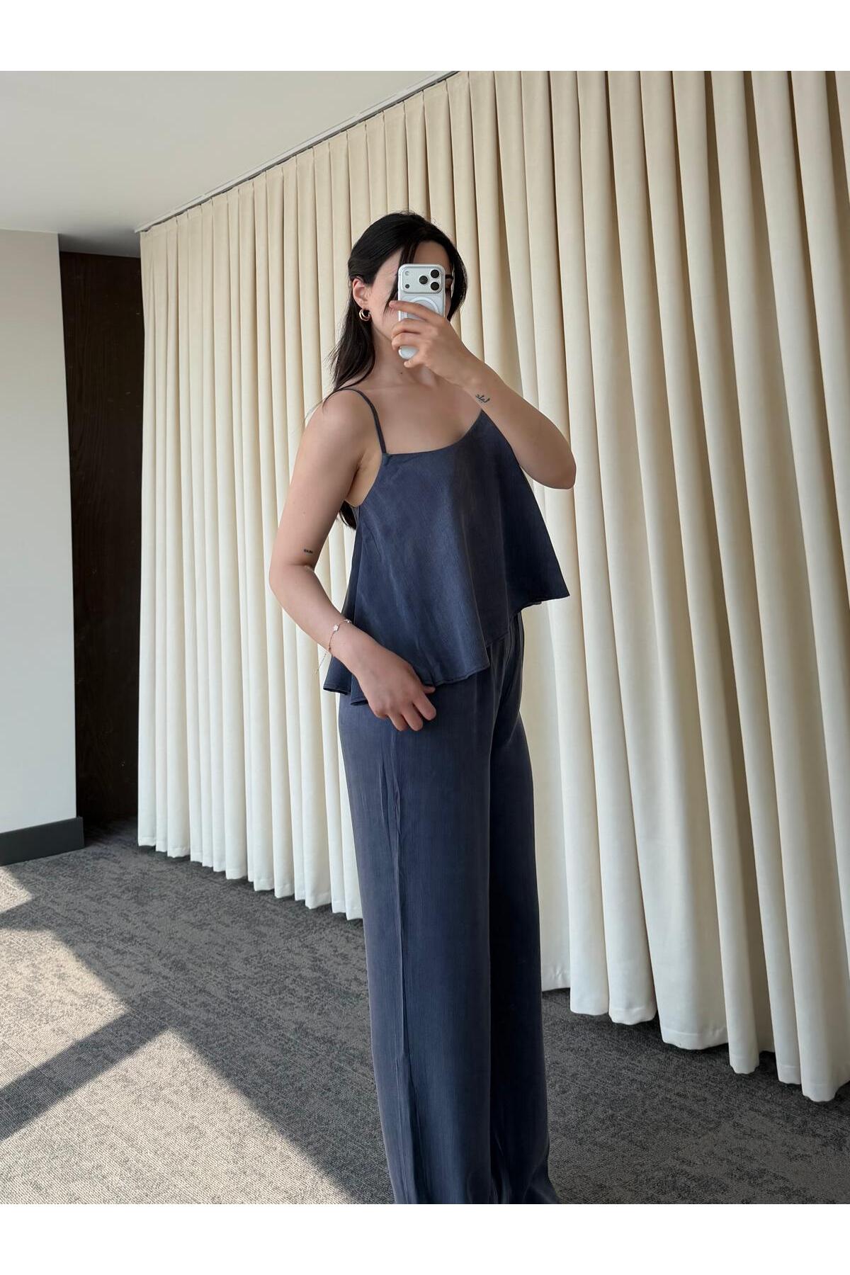 Laluvia Askılı Bluz Pantolon Takım - Y2510430 görsel 2