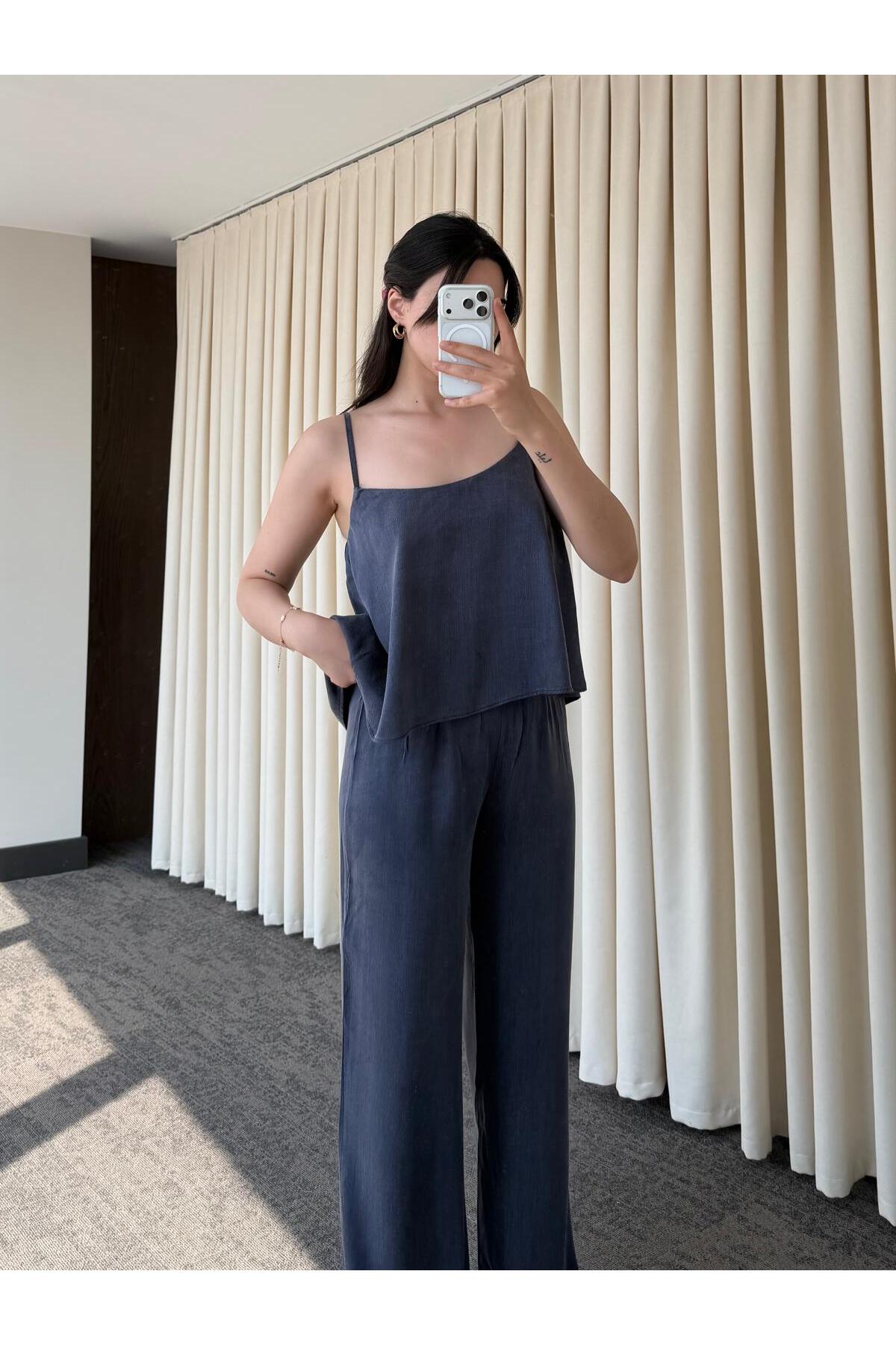 Laluvia Askılı Bluz Pantolon Takım - Y2510430 görsel 3