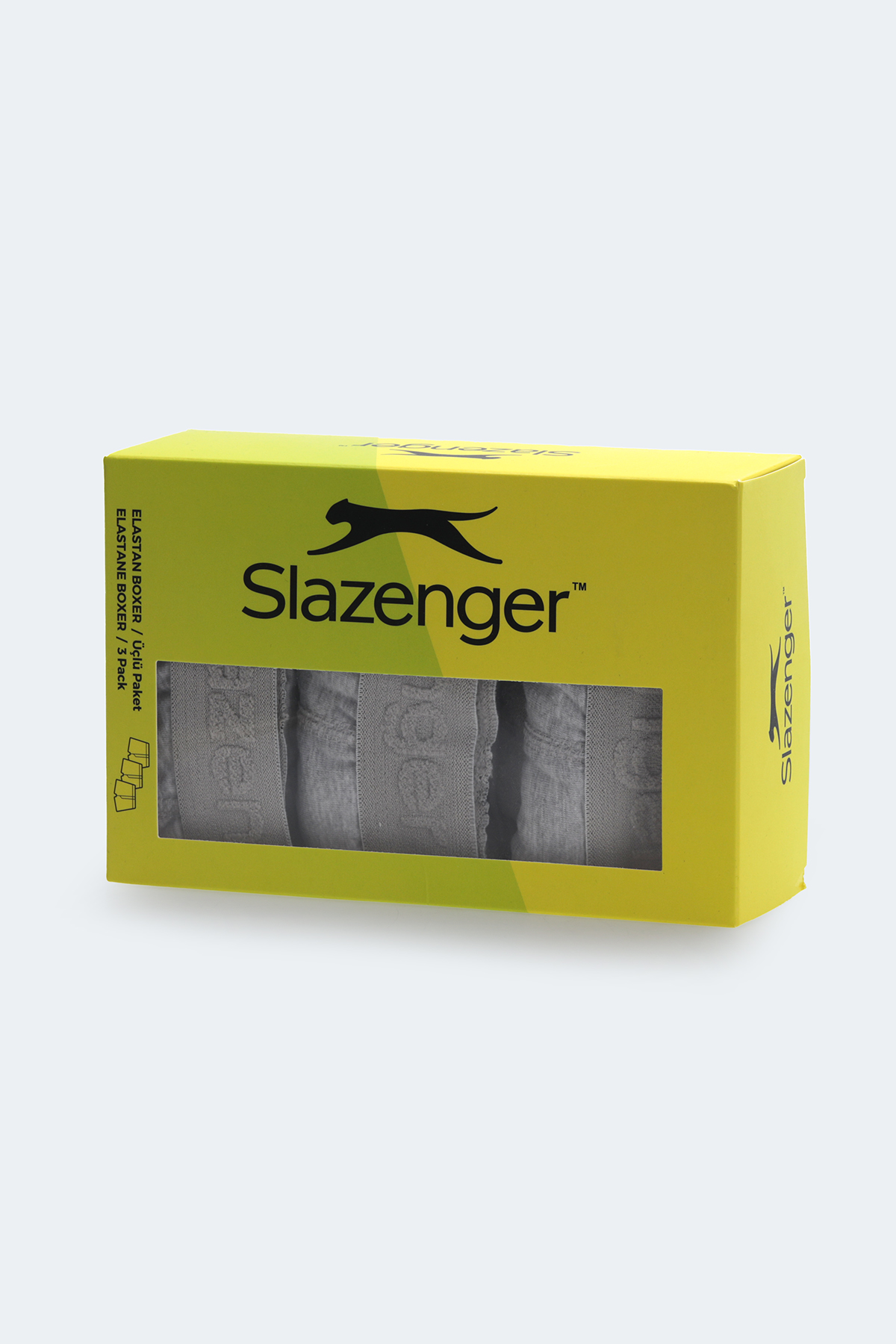 SLAZENGER JAMA 3 lü Set Erkek Gri Boxer görsel 3