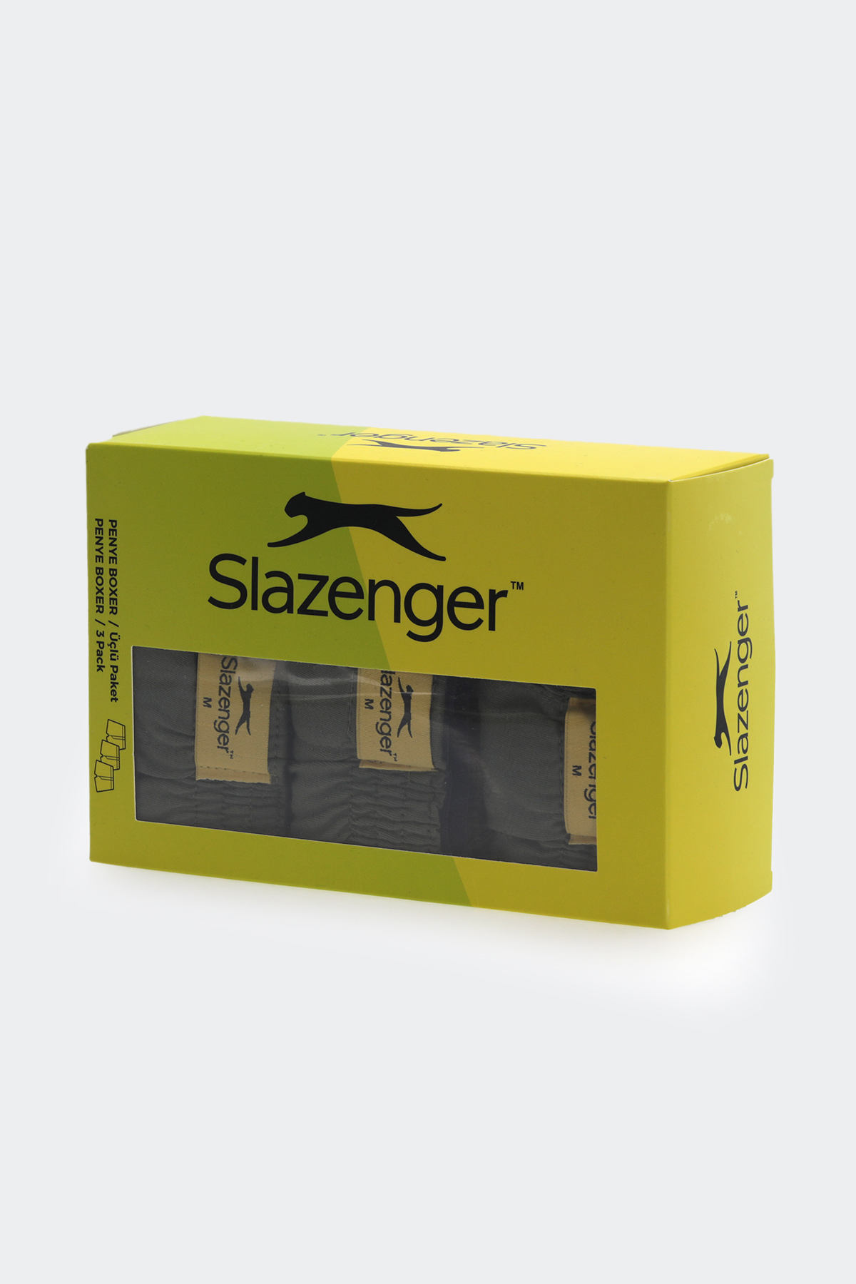 SLAZENGER HE 3 lü Set Erkek Haki Boxer görsel 3