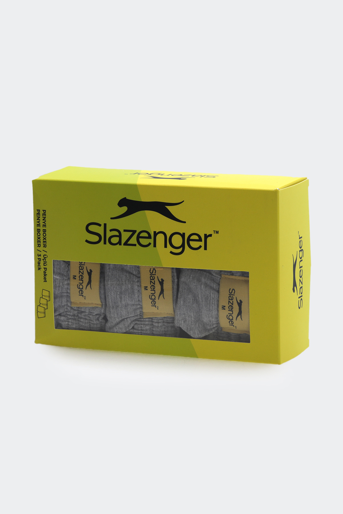 SLAZENGER HE 3 lü Set Erkek Gri Boxer görsel 3