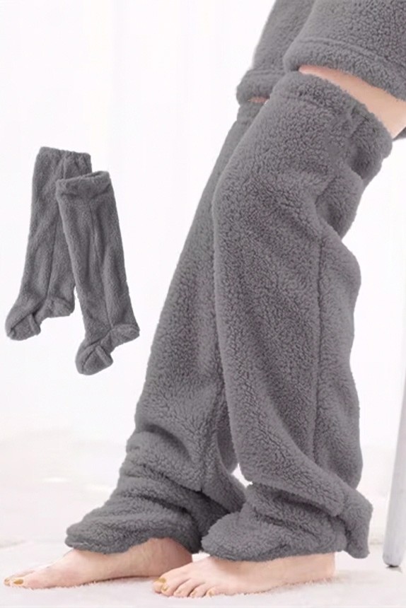 Mulberry Wellsoft Pelüş Diz Üstü Ev Çorabı Uzun Çorap