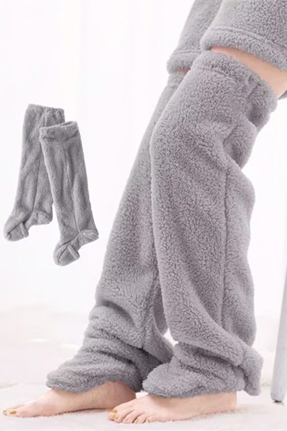 Mulberry Wellsoft Pelüş Diz Üstü Ev Çorabı Uzun Çorap görsel 2