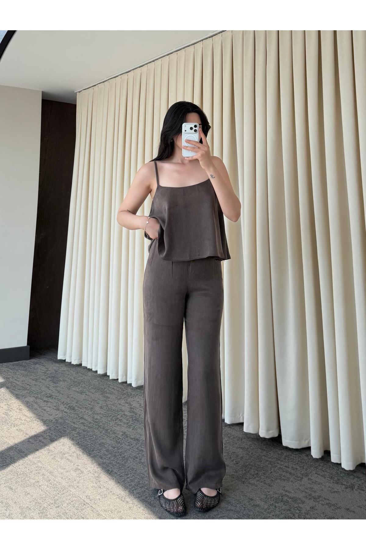 Laluvia Askılı Bluz Pantolon Takım - Y2510430