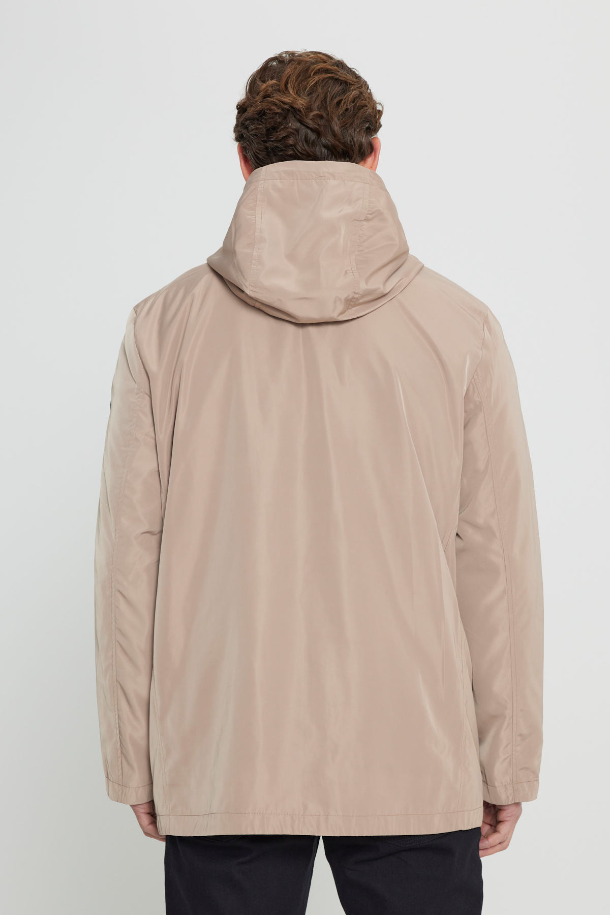 AC&Co / Altınyıldız Classics Erkek Vizon Standart Fit Normal Kesim Kapüşonlu Dik Yaka Trençkot görsel 6