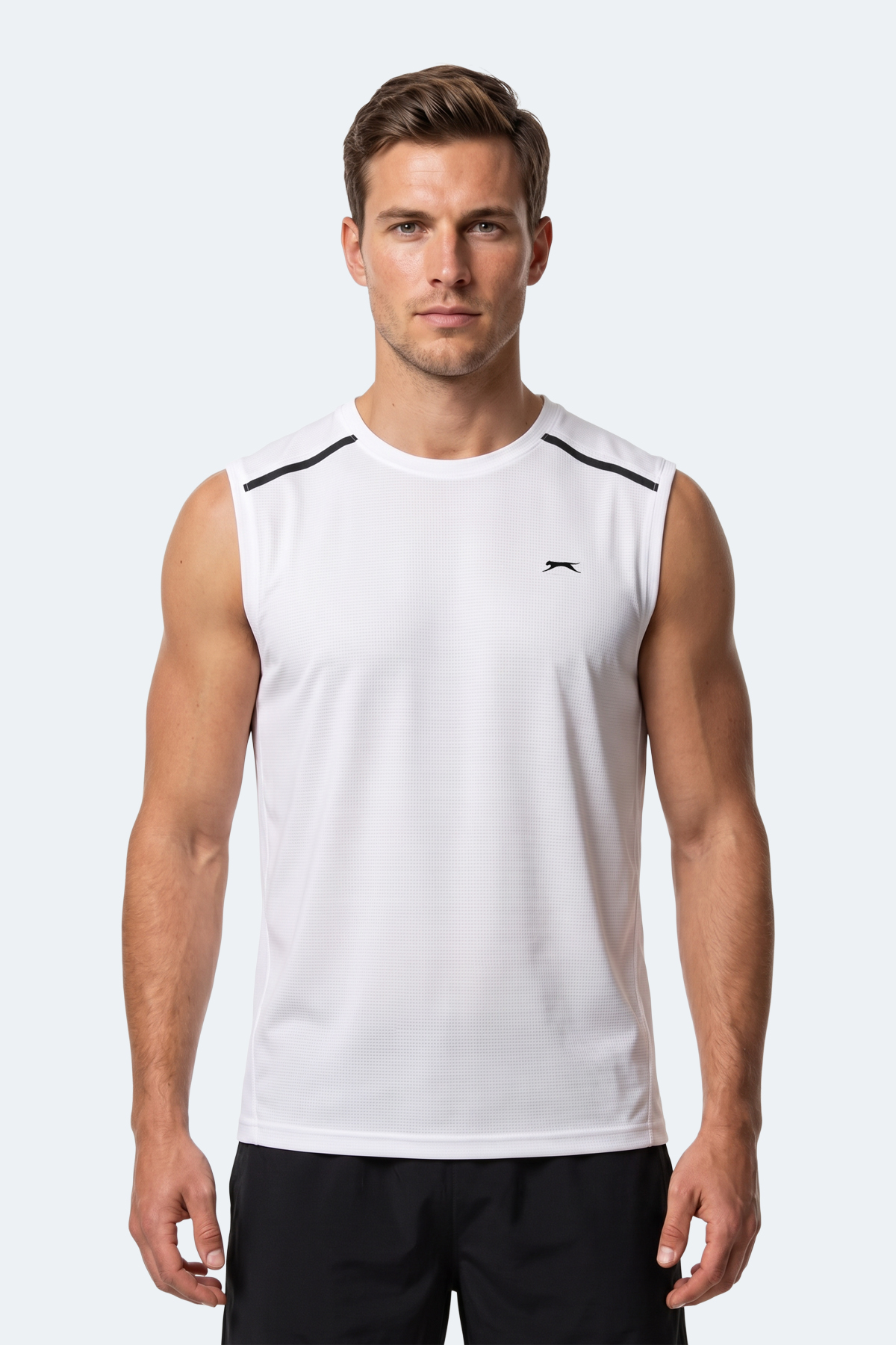 SLAZENGER REXIS Erkek Kolsuz Beyaz Tişört