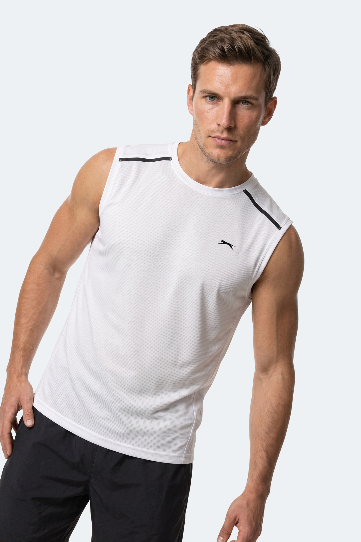 SLAZENGER REXIS Erkek Kolsuz Beyaz Tişört görsel 4