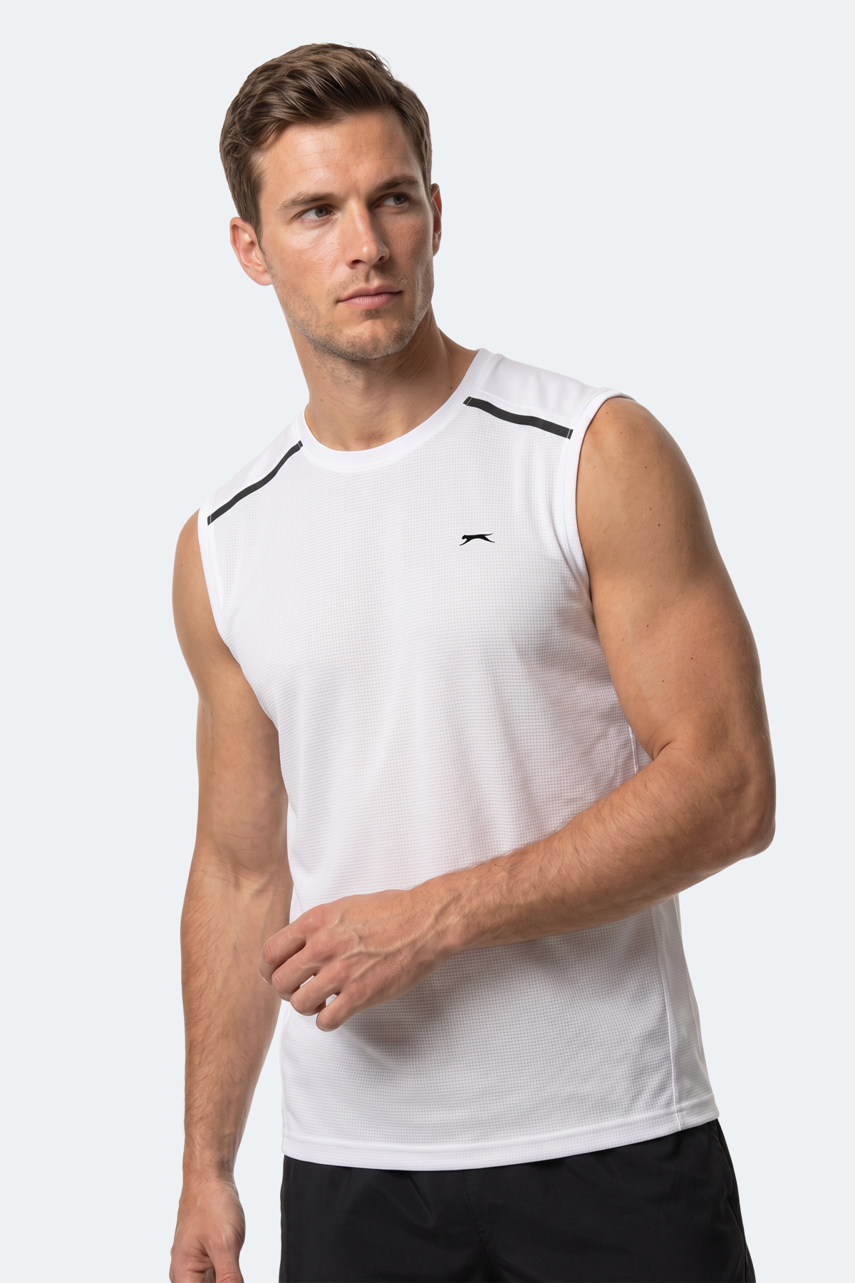 SLAZENGER REXIS Erkek Kolsuz Beyaz Tişört görsel 5