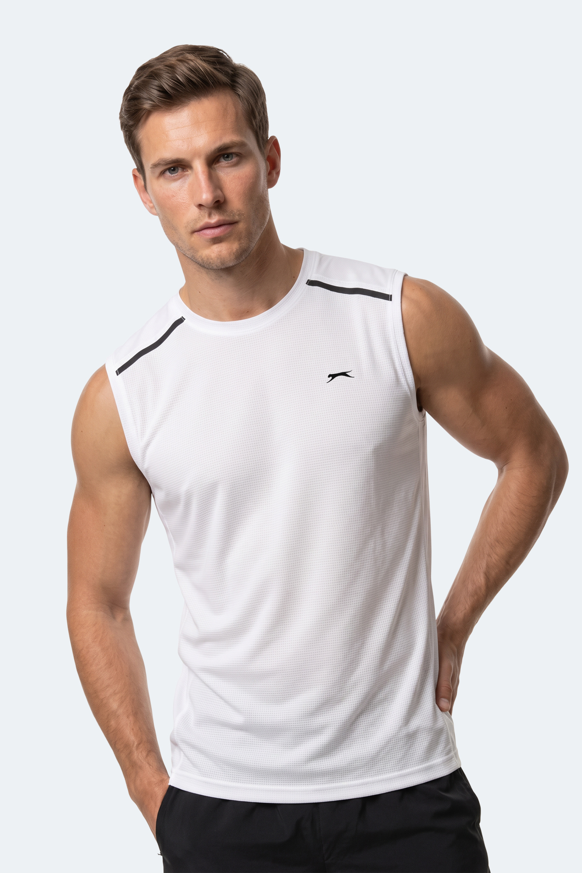 SLAZENGER REXIS Erkek Kolsuz Beyaz Tişört görsel 7