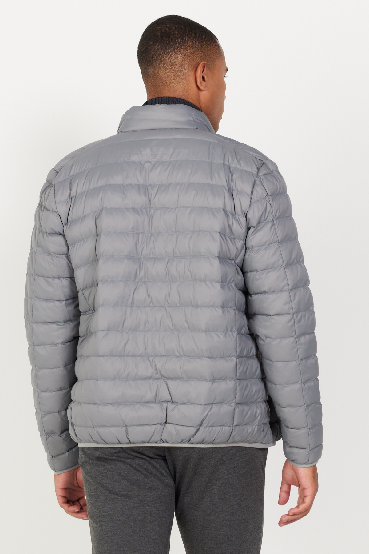 AC&Co / Altınyıldız Classics Erkek Gri Standart Fit Normal Kesim Dik Yaka Şişme Mont görsel 5