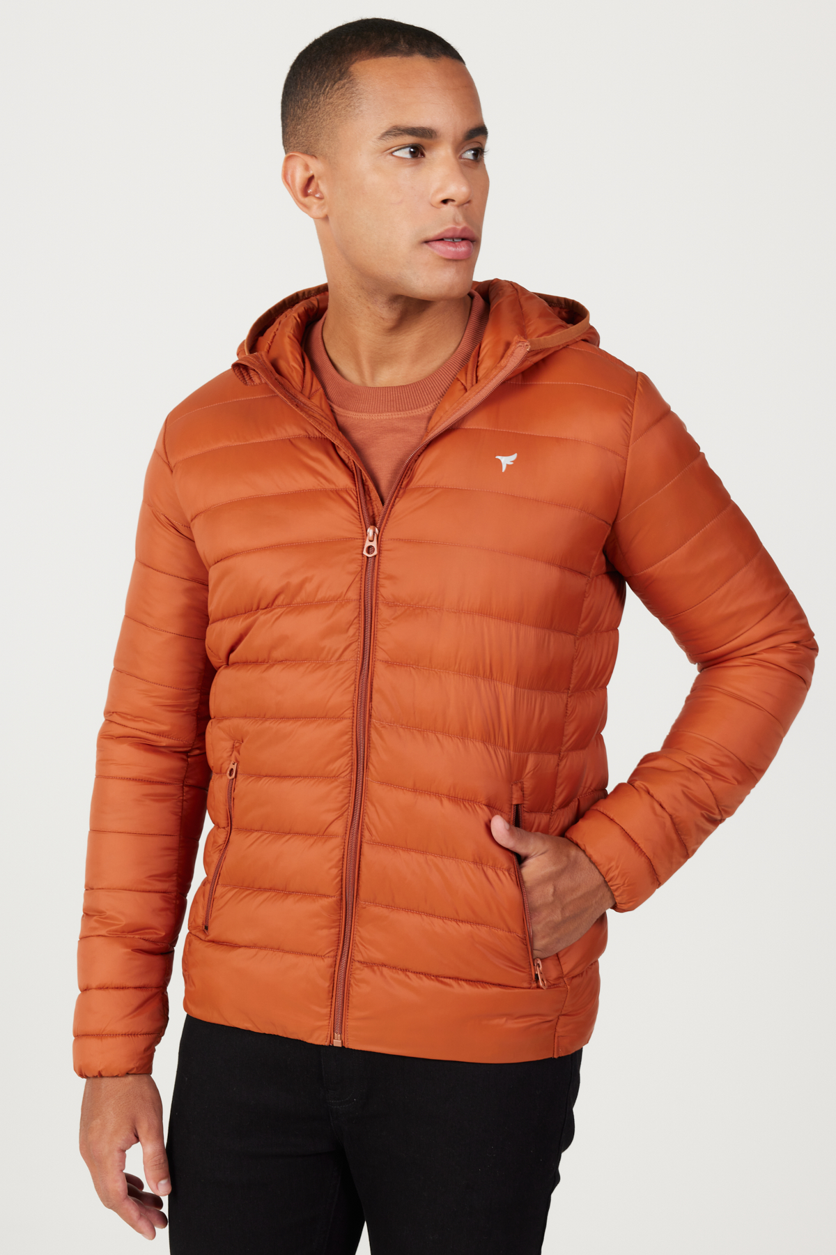 AC&Co / Altınyıldız Classics Erkek Kiremit Standart Fit Normal Kesim Kapüşonlu Şişme Mont