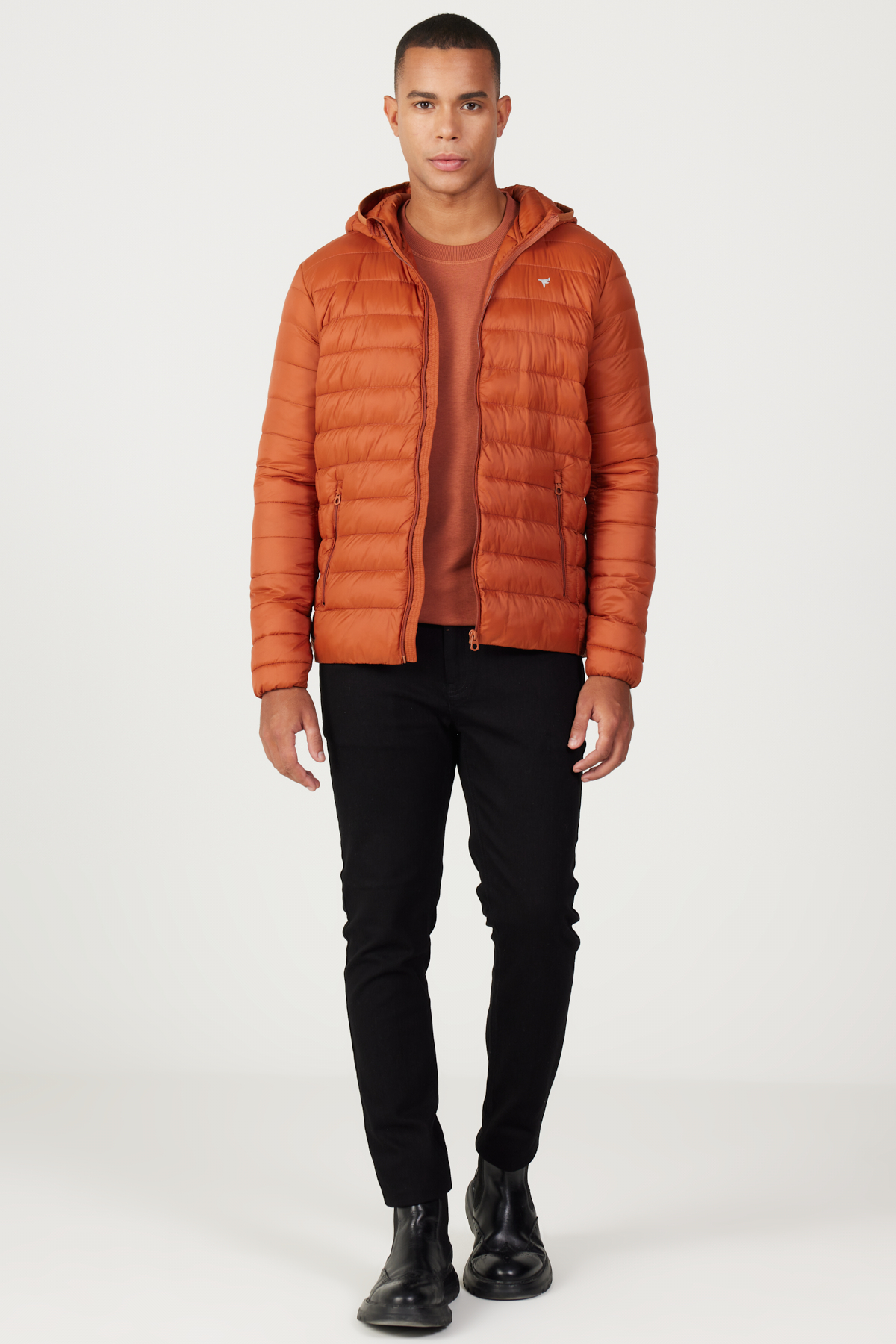 AC&Co / Altınyıldız Classics Erkek Kiremit Standart Fit Normal Kesim Kapüşonlu Şişme Mont görsel 4