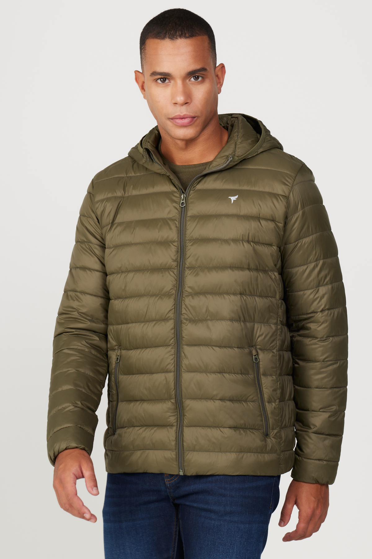 AC&Co / Altınyıldız Classics Erkek Haki Standart Fit Normal Kesim Kapüşonlu Şişme Mont görsel 2