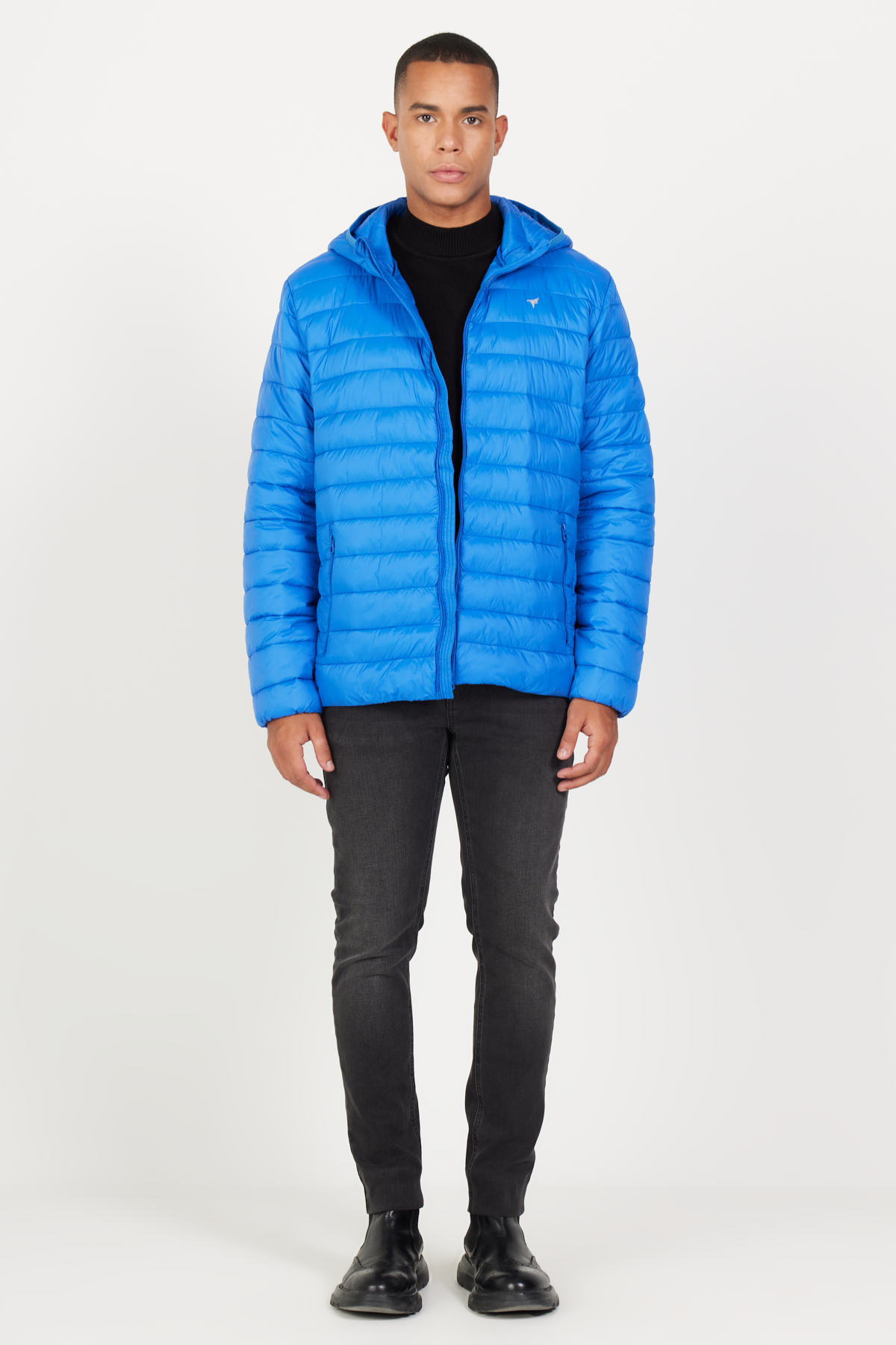 AC&Co / Altınyıldız Classics Erkek Saks Standart Fit Normal Kesim Kapüşonlu Şişme Mont görsel 4