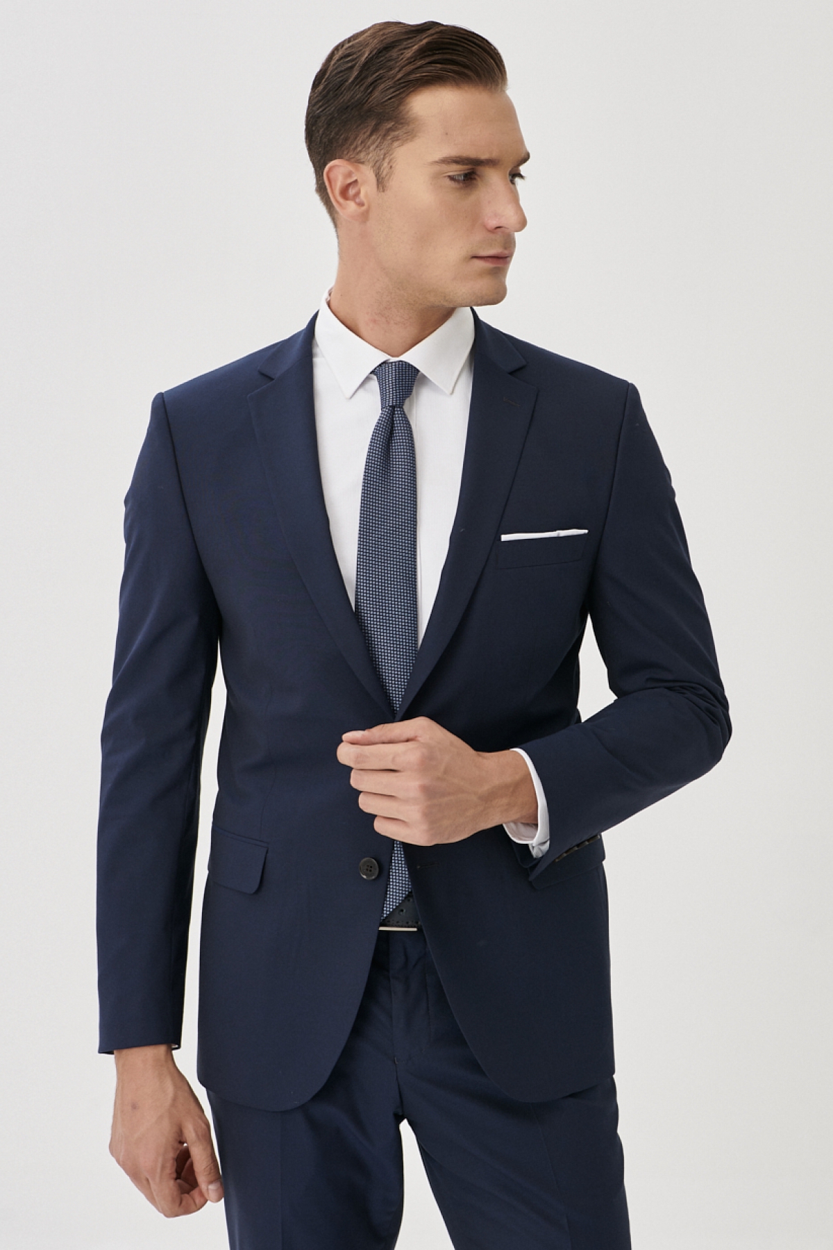 Altınyıldız Classics Erkek Lacivert Slim Fit Dar Kesim Mono Yaka Takım Elbise
