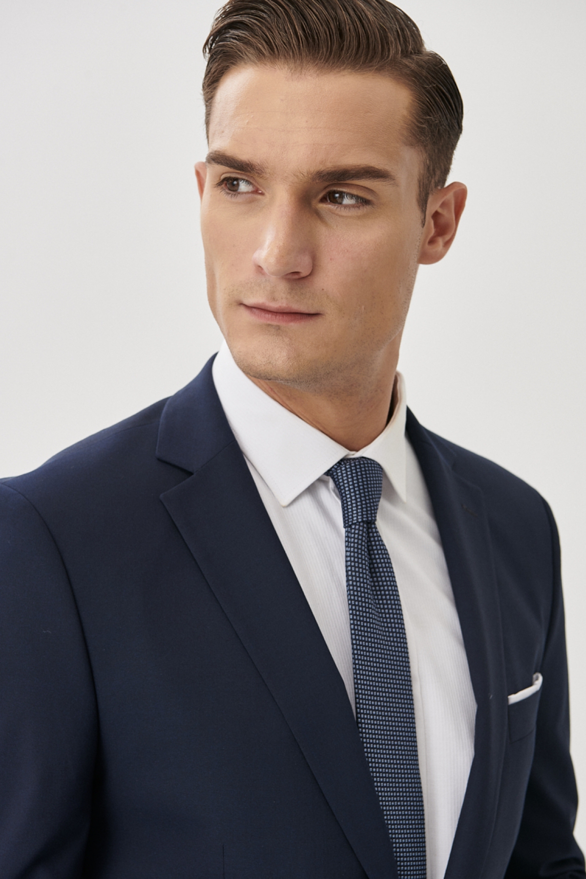 Altınyıldız Classics Erkek Lacivert Slim Fit Dar Kesim Mono Yaka Takım Elbise görsel 3