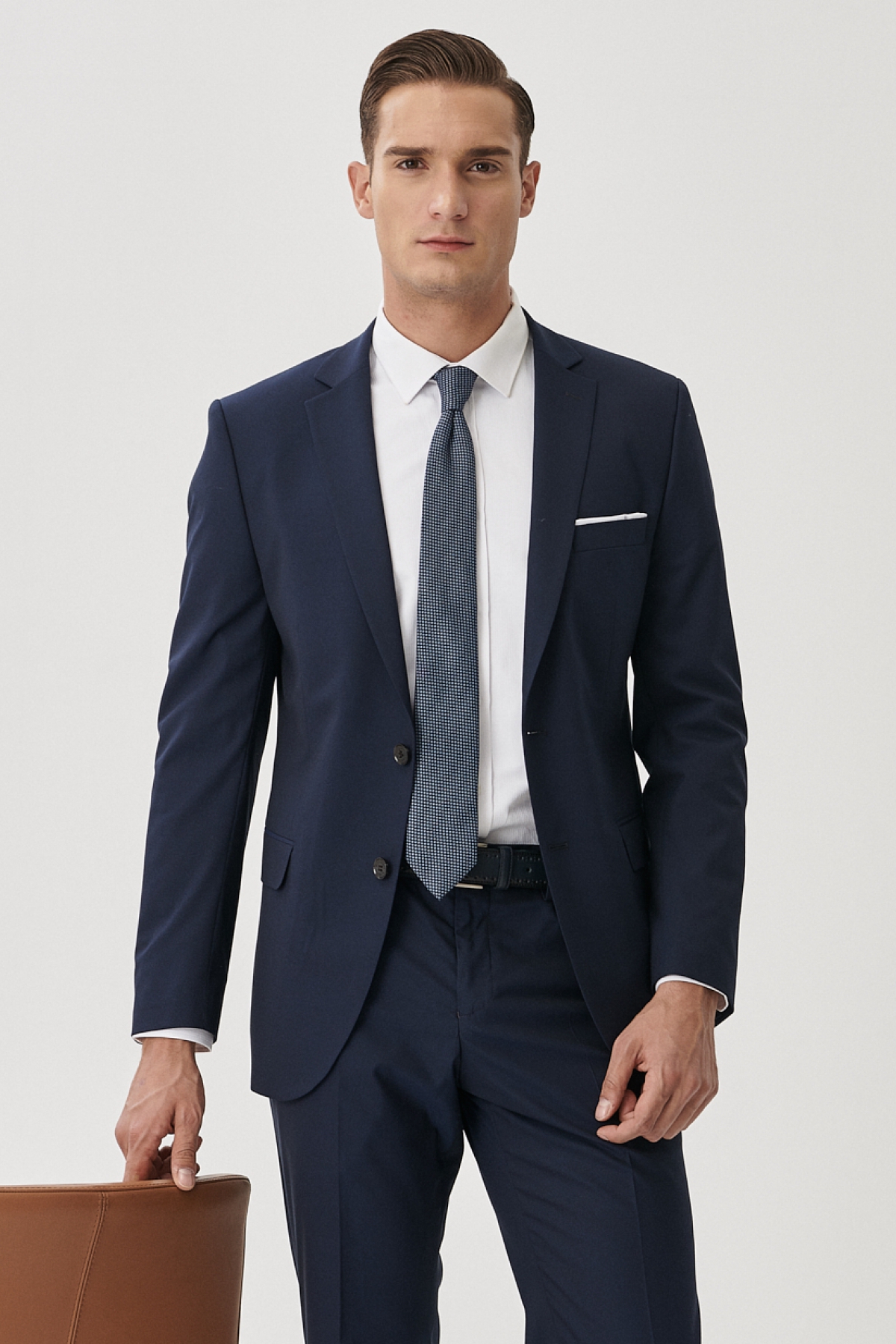 Altınyıldız Classics Erkek Lacivert Slim Fit Dar Kesim Mono Yaka Takım Elbise görsel 5