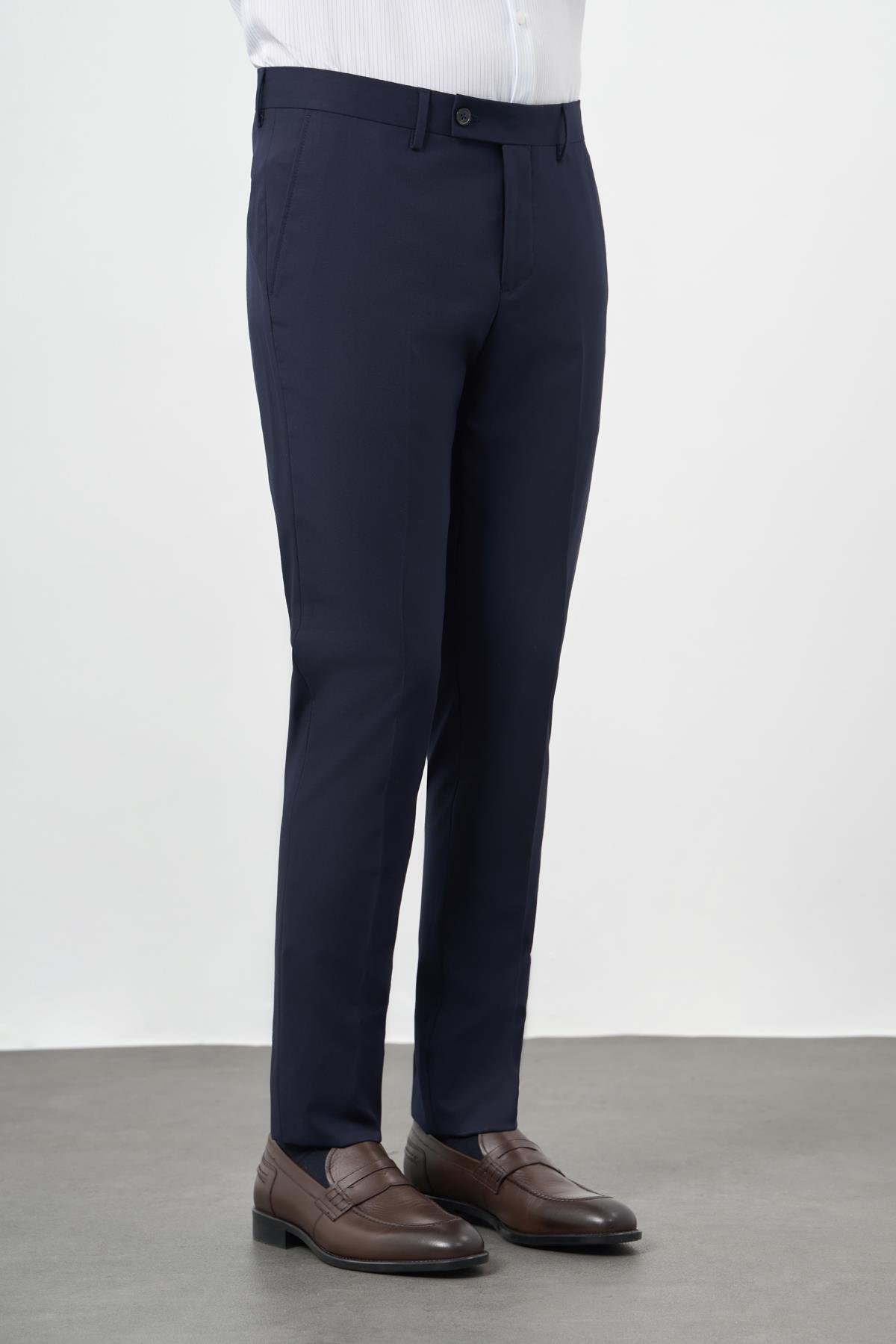 İMZA Lacivert Esnek Yandan Cepli Slim Fit Classic Erkek Pantolon 1003245313 görsel 2