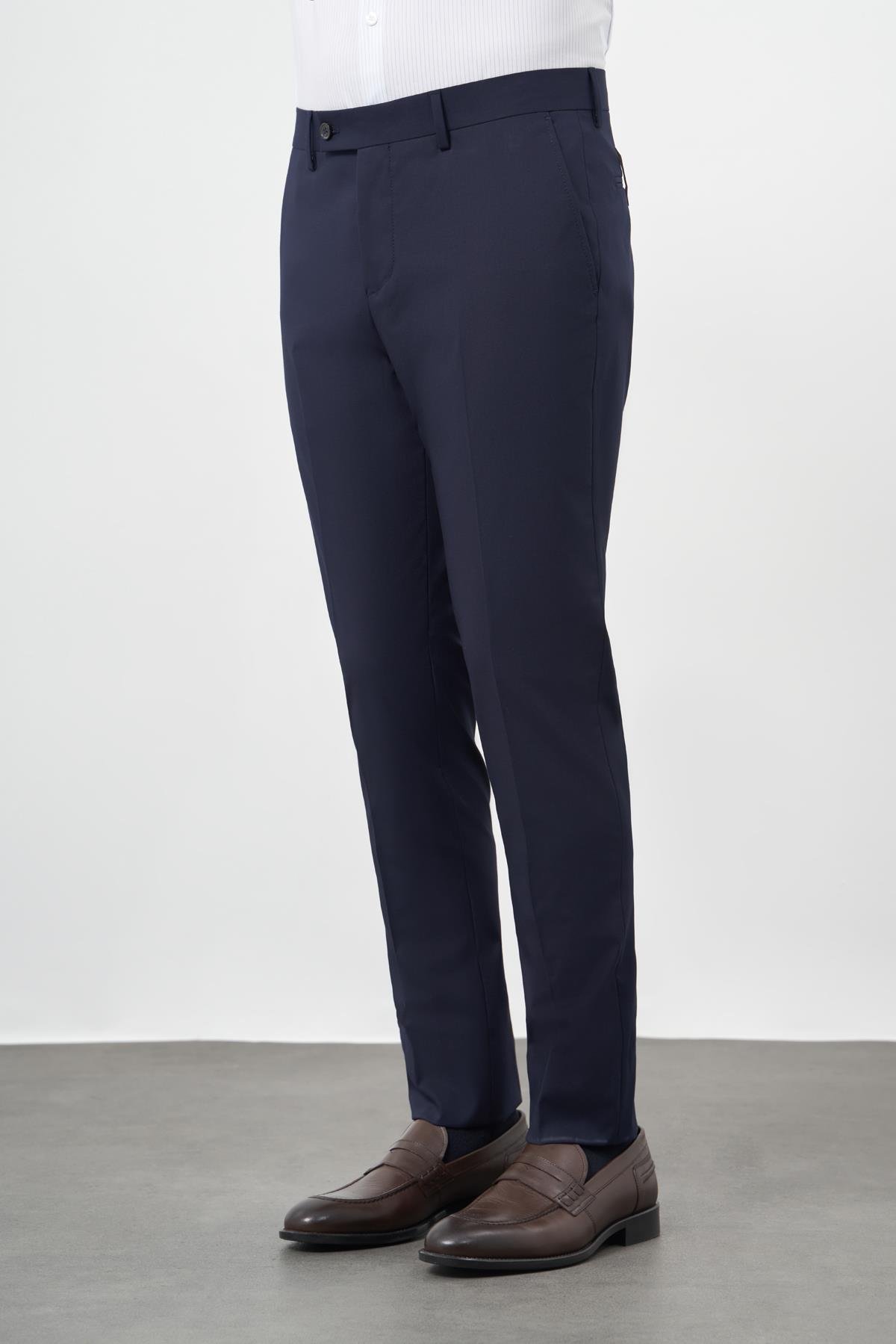 İMZA Lacivert Esnek Yandan Cepli Slim Fit Classic Erkek Pantolon 1003245313 görsel 3