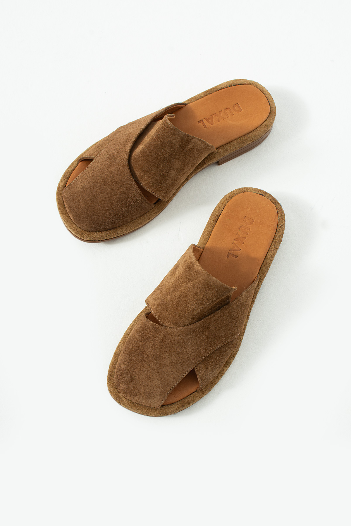 DUXAL SHOES Bronte Hakiki Deri Süet Çapraz Bantlı Anatomik Tabanlı Konfor Terlik - Sandalet görsel 5
